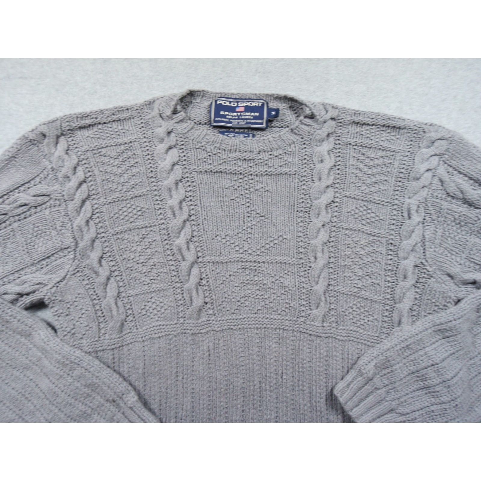 Vintage VINTAGE Polo Sport Ralph Lauren Sweater Mens Medium Gray Knit Crewneck Polo Sport Sweater Mens Gray Knit Crewneck Size US M / EU 48-50 / 2 - 2 Thumbnail