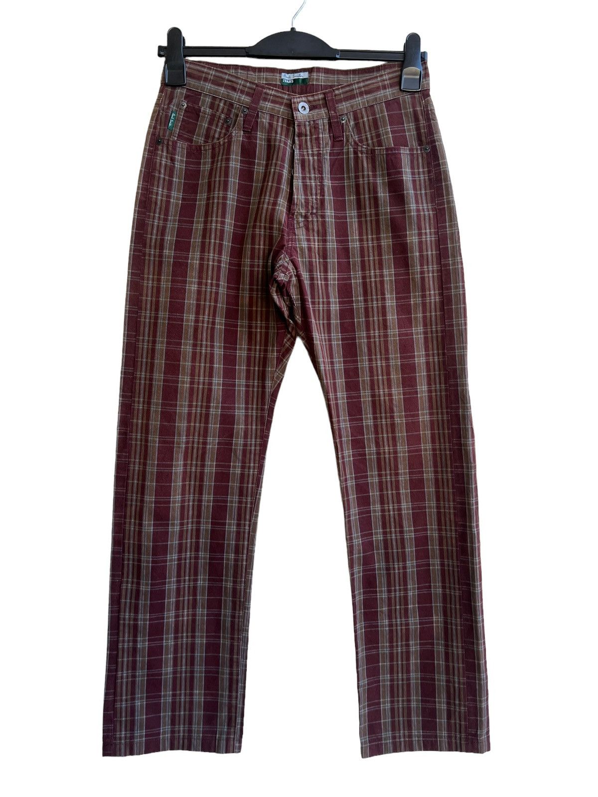 Paul Smith Vintage Paul Smith Jeans Made in Japan Waxed Plaid Pant Size US 29 - 5 Thumbnail