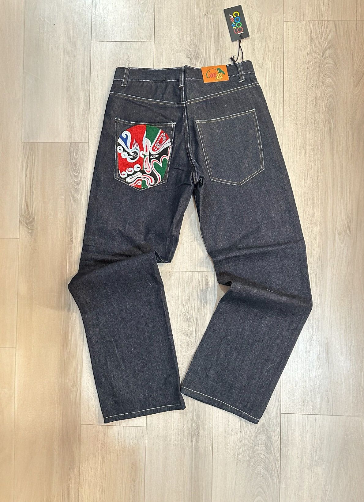 Coogi NEW TAGS! Y2K COOGI Embroidered Mexico Luchador Grey Jeans Size US 34 / EU 50 - 2 Thumbnail