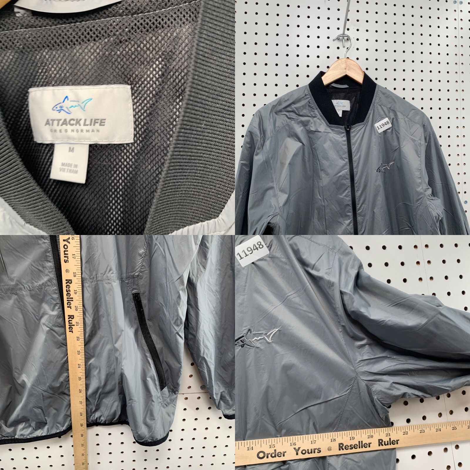 Logo 7 Greg Norman Windbreaker Jacket Mens M Gray Full Zip Logo Top Attack Life M Size US M / EU 48-50 / 2 - 8 Thumbnail