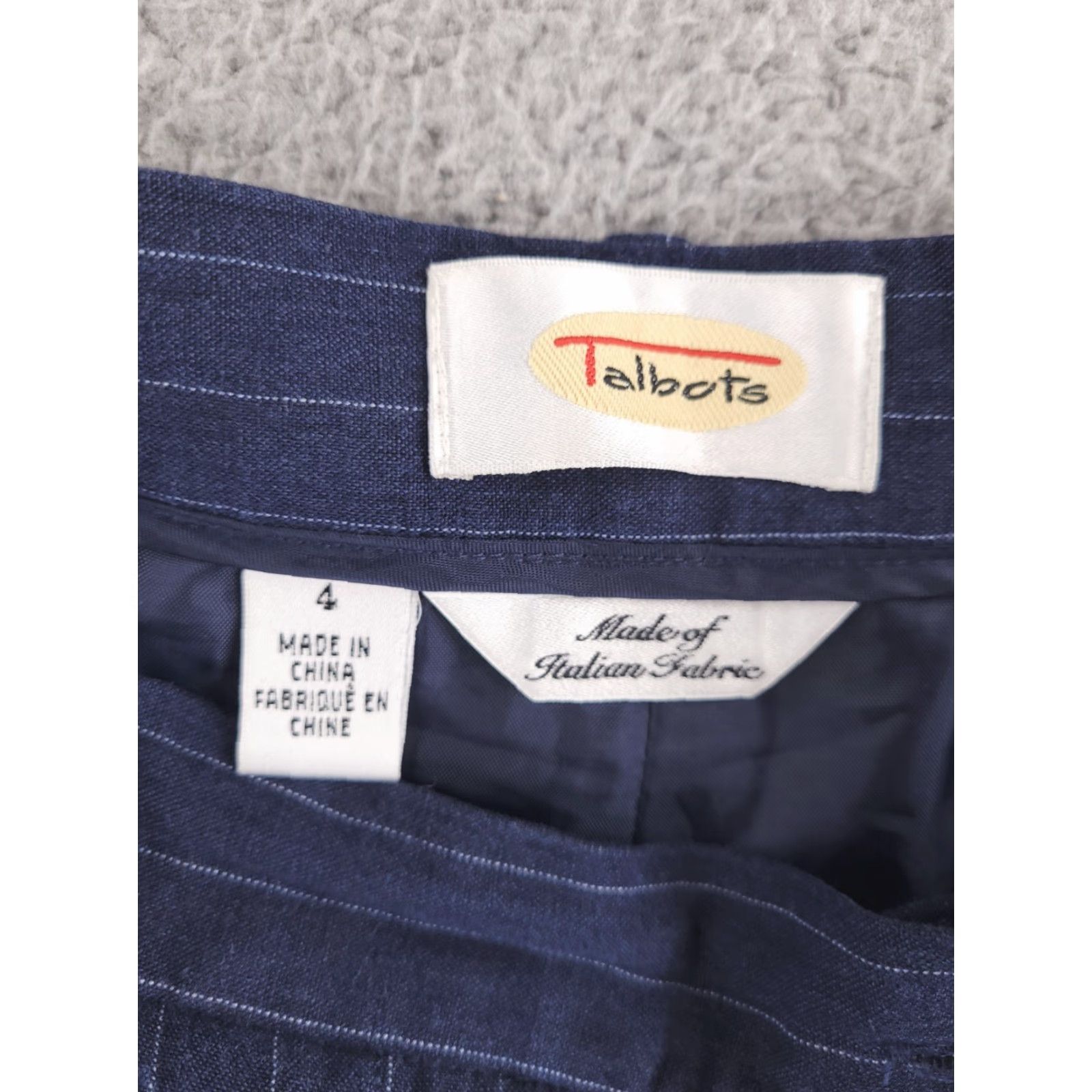 Talbots Talbots Linen Pants Womens 4 Navy Blue Pinstripe High Rise Waist Chino Pants XS-XL? Size 27" / US 4 / IT 40 - 3 Thumbnail