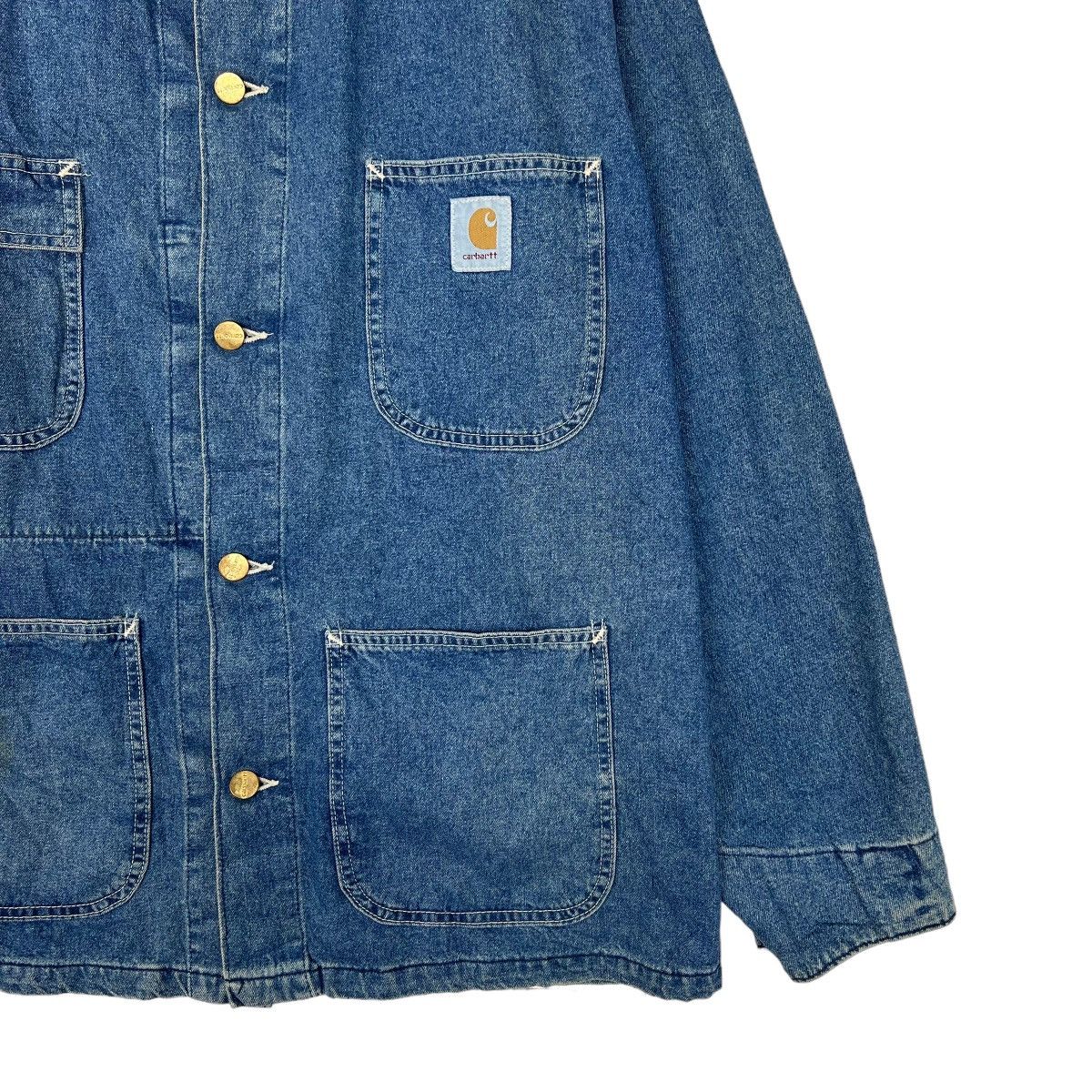 Carhartt 💥 VINTAGE CARHARTT DENIM CHORE JACKET MADE IN USA Size US L / EU 52-54 / 3 - 7 Thumbnail