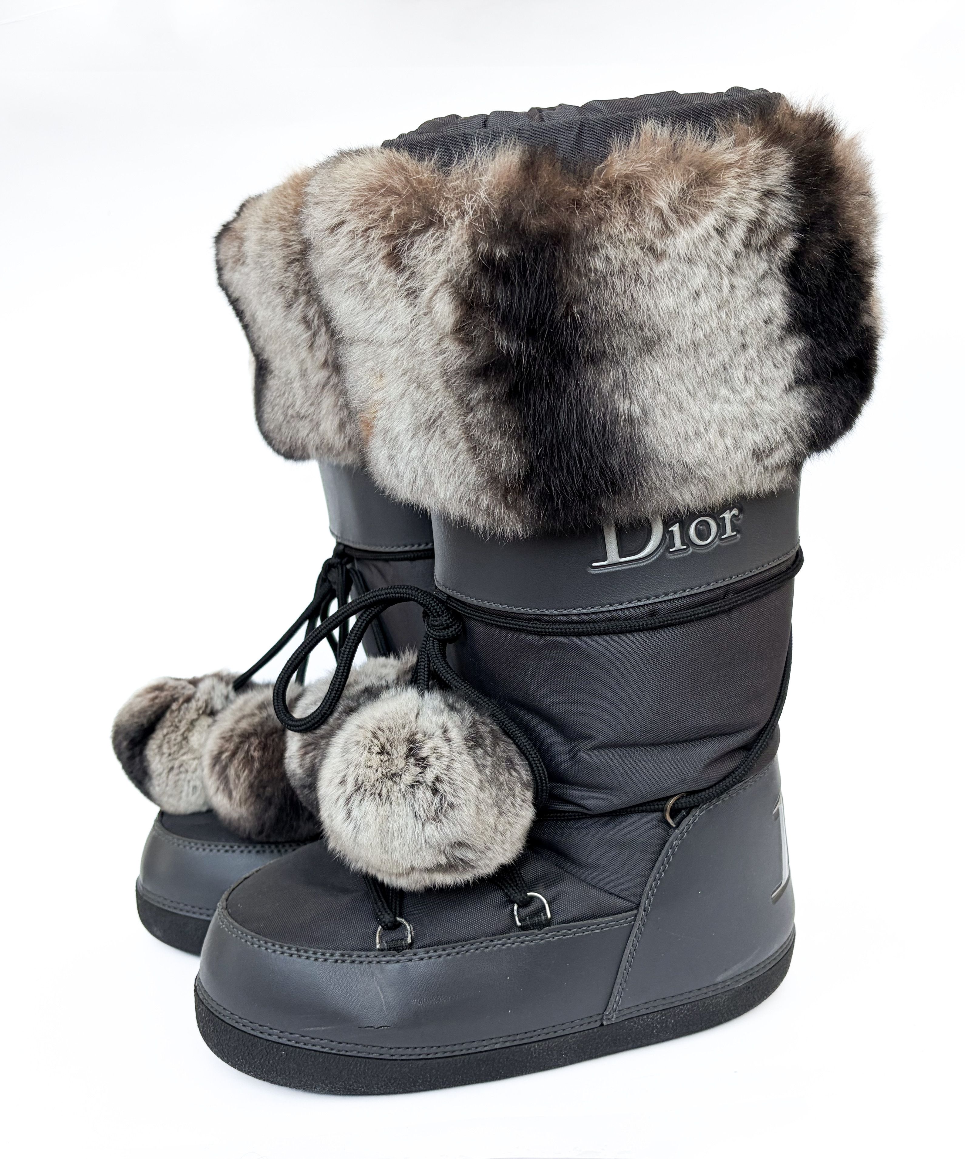 Dior DIOR Moon Boots Grey Fur Logo Ski John GALLIANO 35-37 Size US 7 / IT 37 - 6 Thumbnail