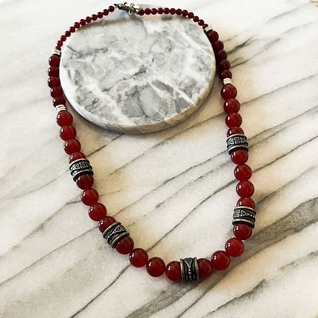 Jewelry Carnelian Gemstone Beaded Irish Mothers Knot Necklace Size ONE SIZE - 1 Thumbnail