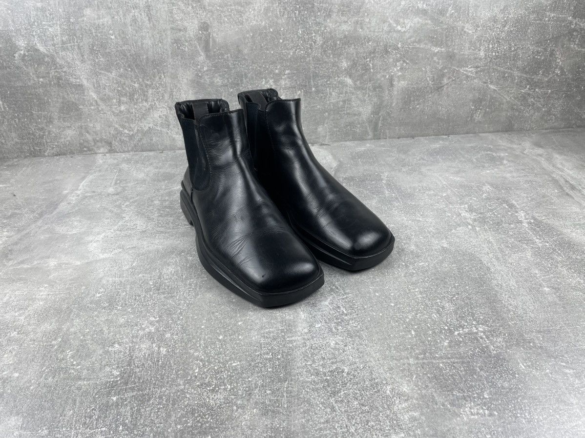 Other Y2K Avant Garde Black Square Toe Chelsea Leather Boots Size US 8.5 / EU 41-42 - 3 Thumbnail