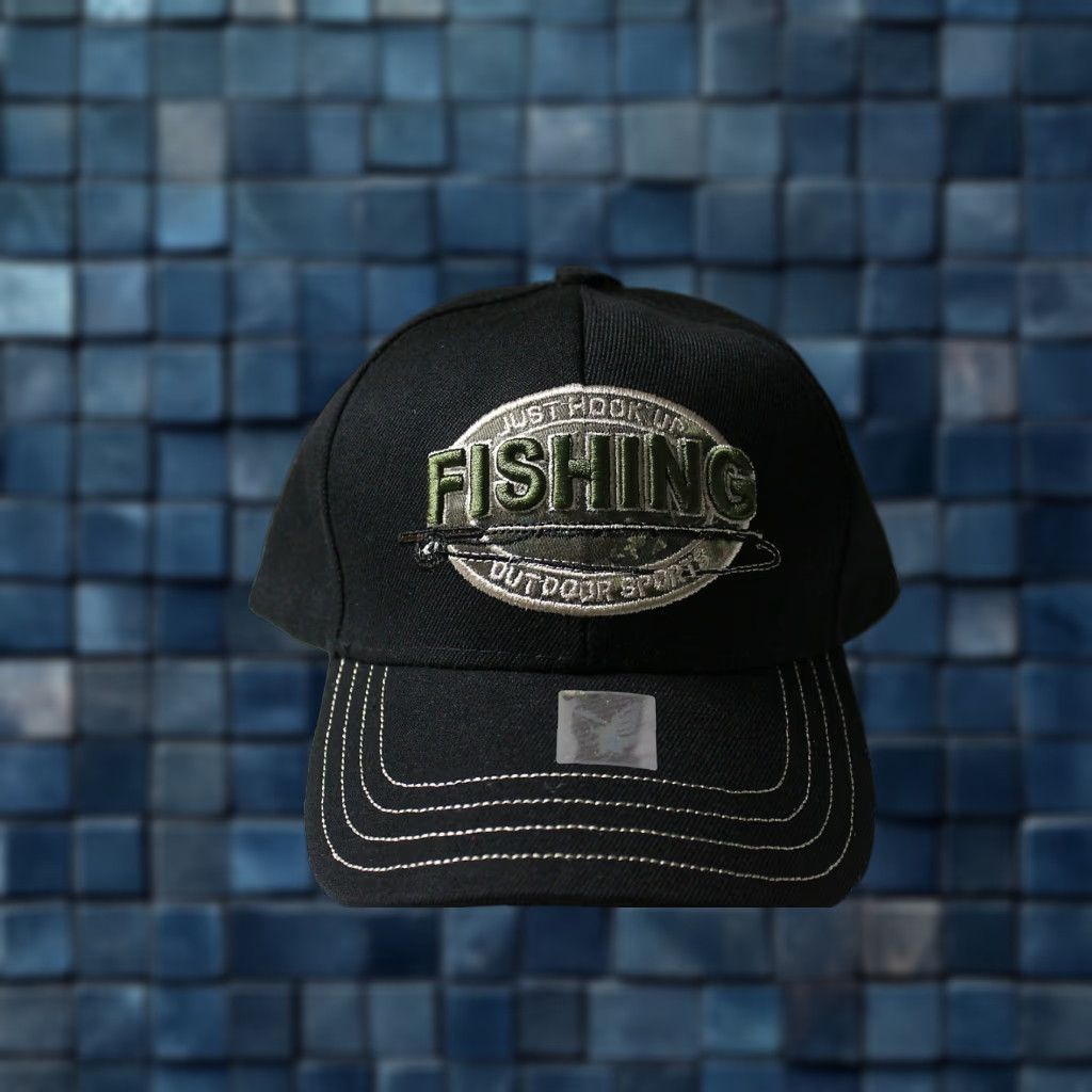 Vintage CALI Outdoor Sports Fishing Baseball Cap Men Adjustable Black Fish Theme Size ONE SIZE - 1 Thumbnail