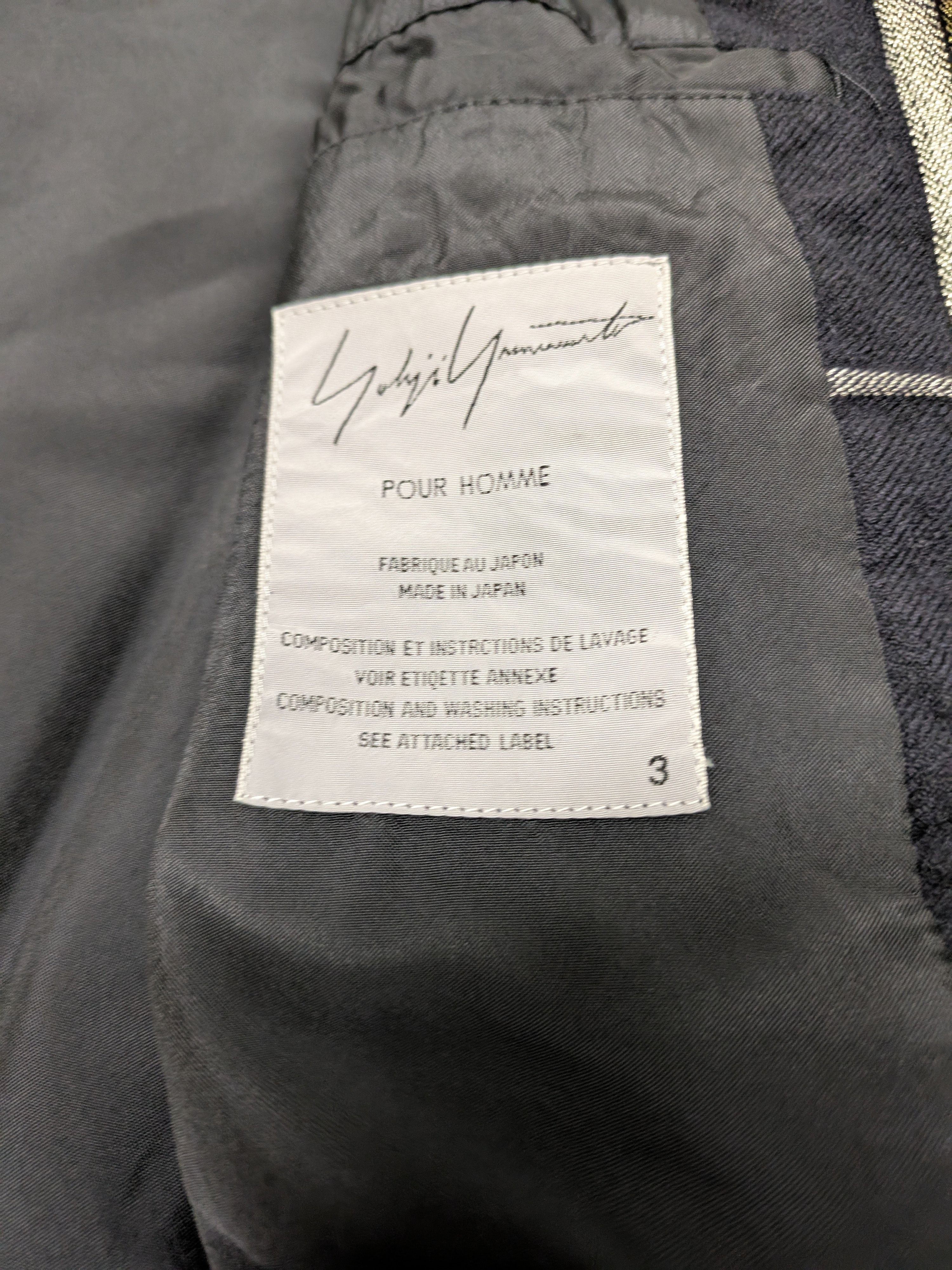 Yohji Yamamoto Vintage Black Wool Patterned Overcoat Size US L / EU 52-54 / 3 - 3 Thumbnail