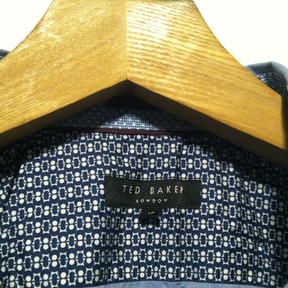Ted Baker TED BAKER MEN'S BLUE 100%COTTON CASUAL SHIRT SIZE: 17 Size US XL / EU 56 / 4 - 5 Thumbnail