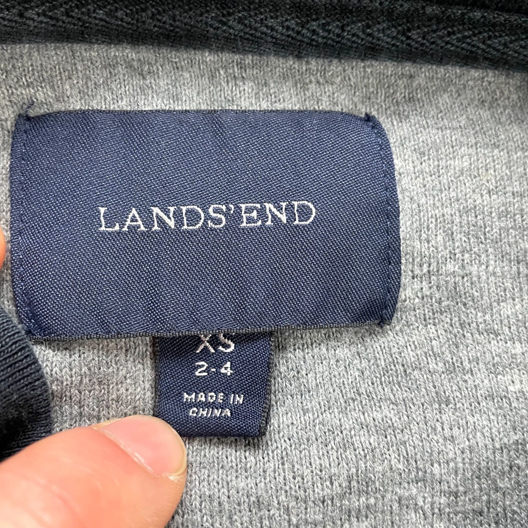 Lands' End Lands' End Bomber Jacket Womens XS Gray Black Full Zip Knit Pockets Casual Soft Size XS / US 0-2 / IT 36-38 - 4 Thumbnail