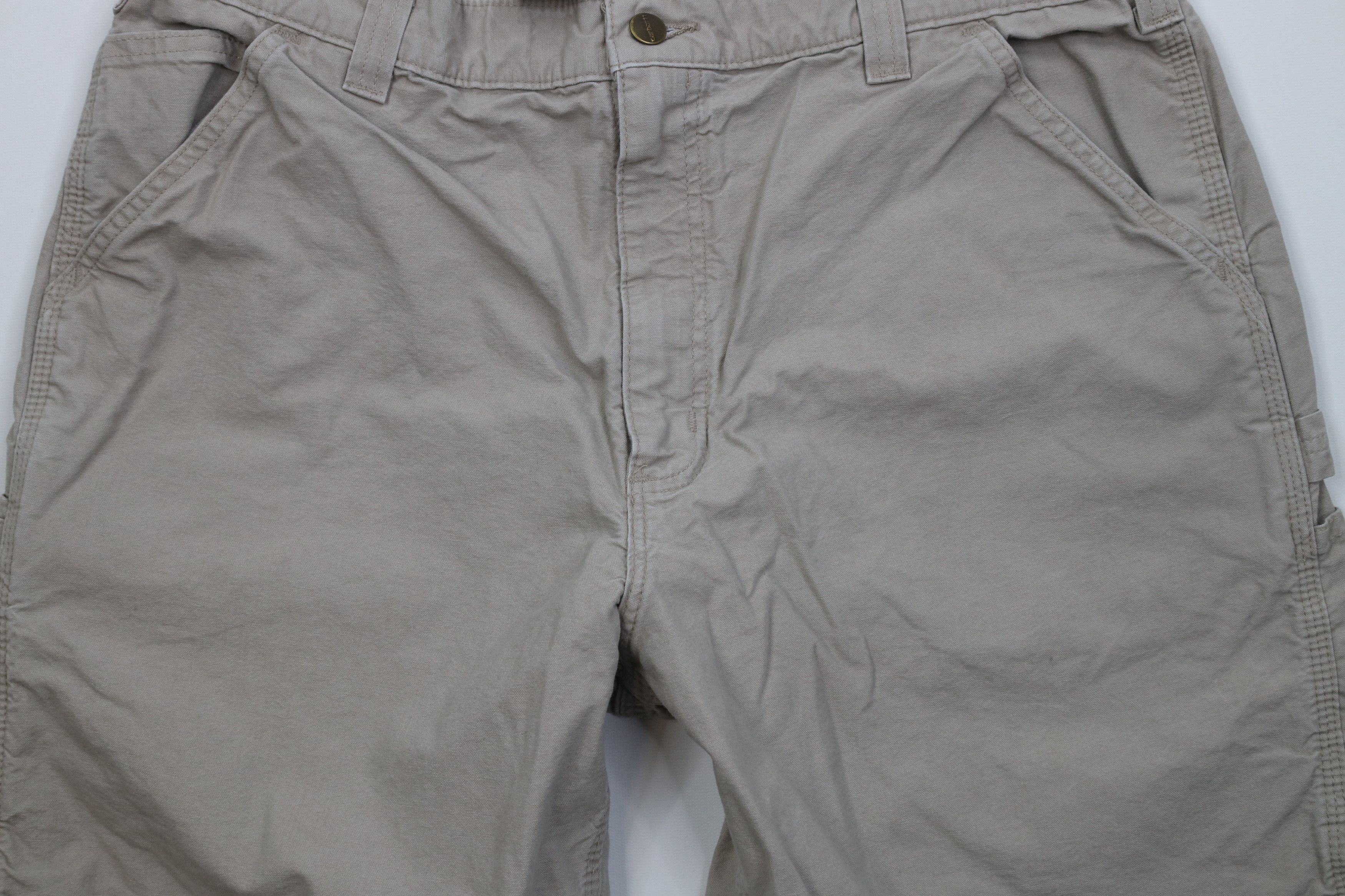 Carhartt Vintage Y2K Carhartt Spell Above Knee Relaxed Fit Shorts Tan Size US 38 / EU 54 - 3 Thumbnail