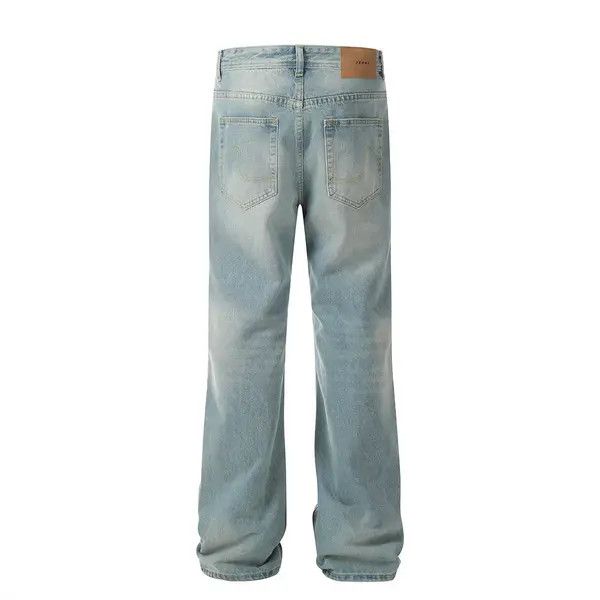 Japanese Brand Yumi Heavy washed punk men's distressed loose wide-leg jeans Size US 32 / EU 48 - 3 Thumbnail