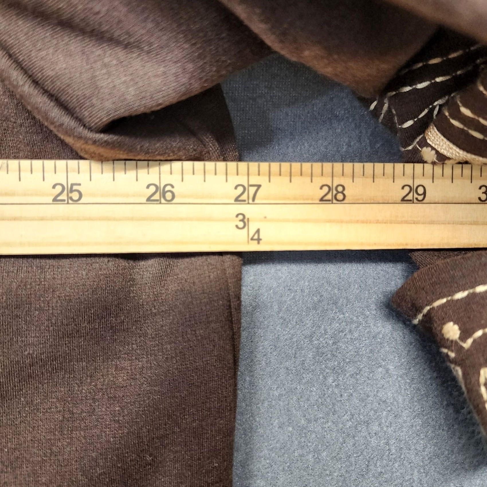 Vintage Tweeds Cardigan Jacket Womens 2XL Brown Geometric Embroidered Band Collar Stretch Size XXL / US 16-18 / IT 52-54 - 4 Thumbnail