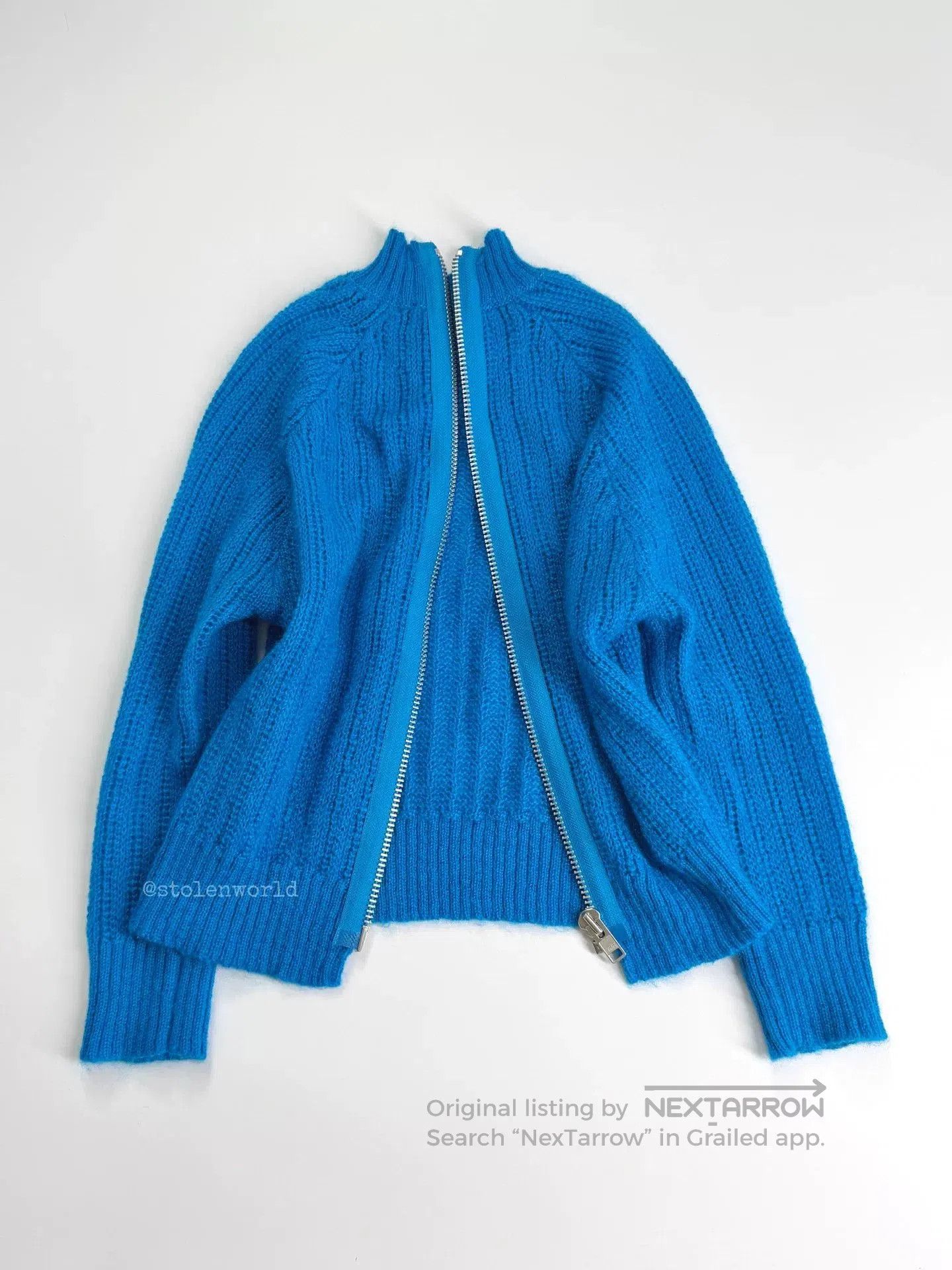 Comme des Garcons reversible blue wool knit top. Size S / US 4 / IT 40 - 1 Thumbnail
