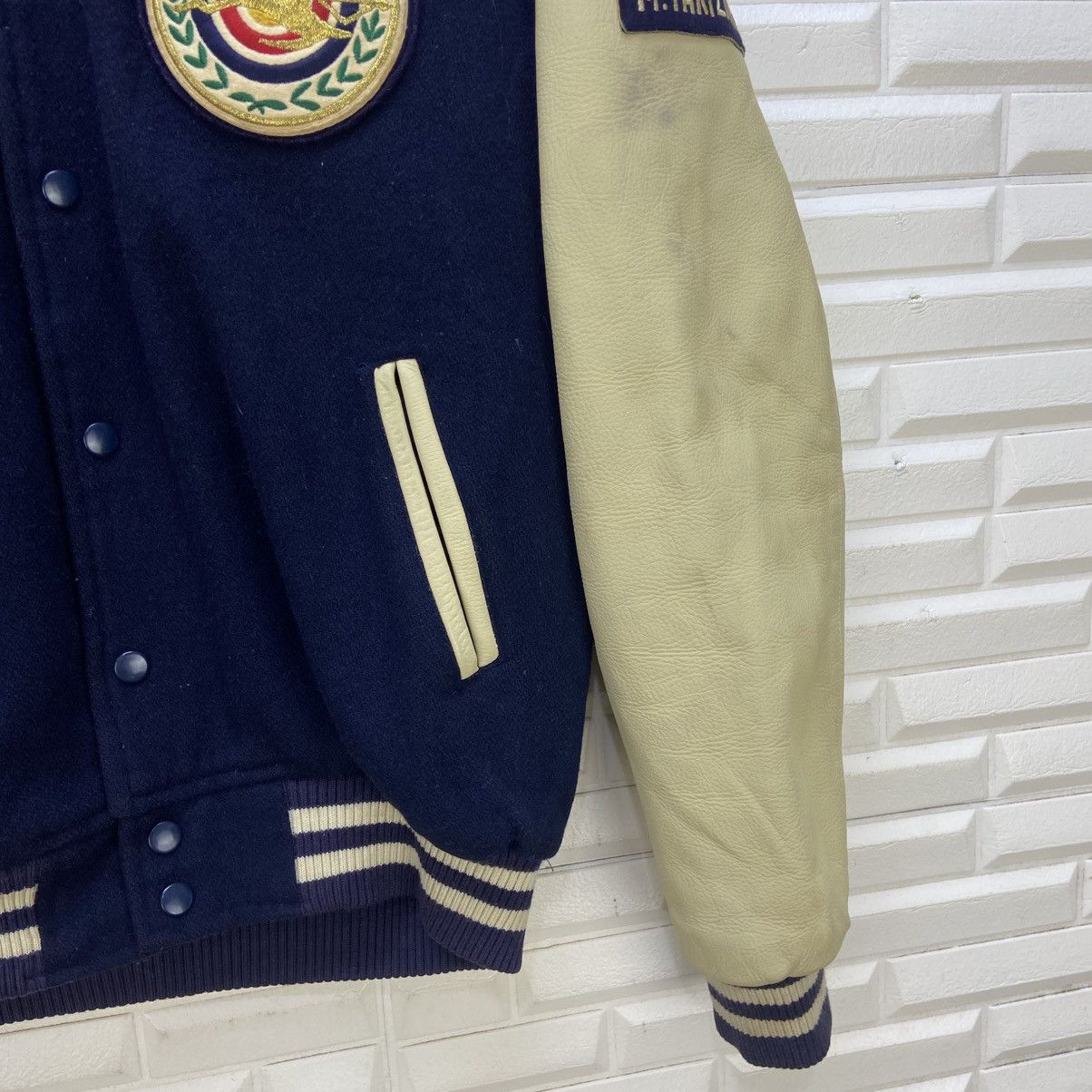 Japanese Brand Japanese Brand Tsukuba Archery Leather Sleeve Varsity Jacket Size US M / EU 48-50 / 2 - 10 Thumbnail