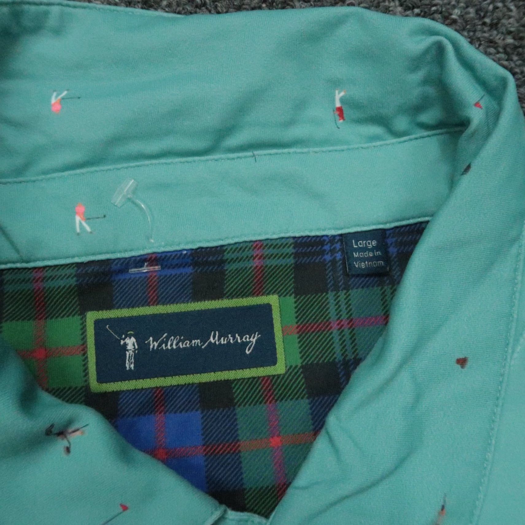 Vintage VINTAGE William Murray Shirt Mens Large Blue Green Caddyshack Performance Golf Polo Size US L / EU 52-54 / 3 - 3 Thumbnail