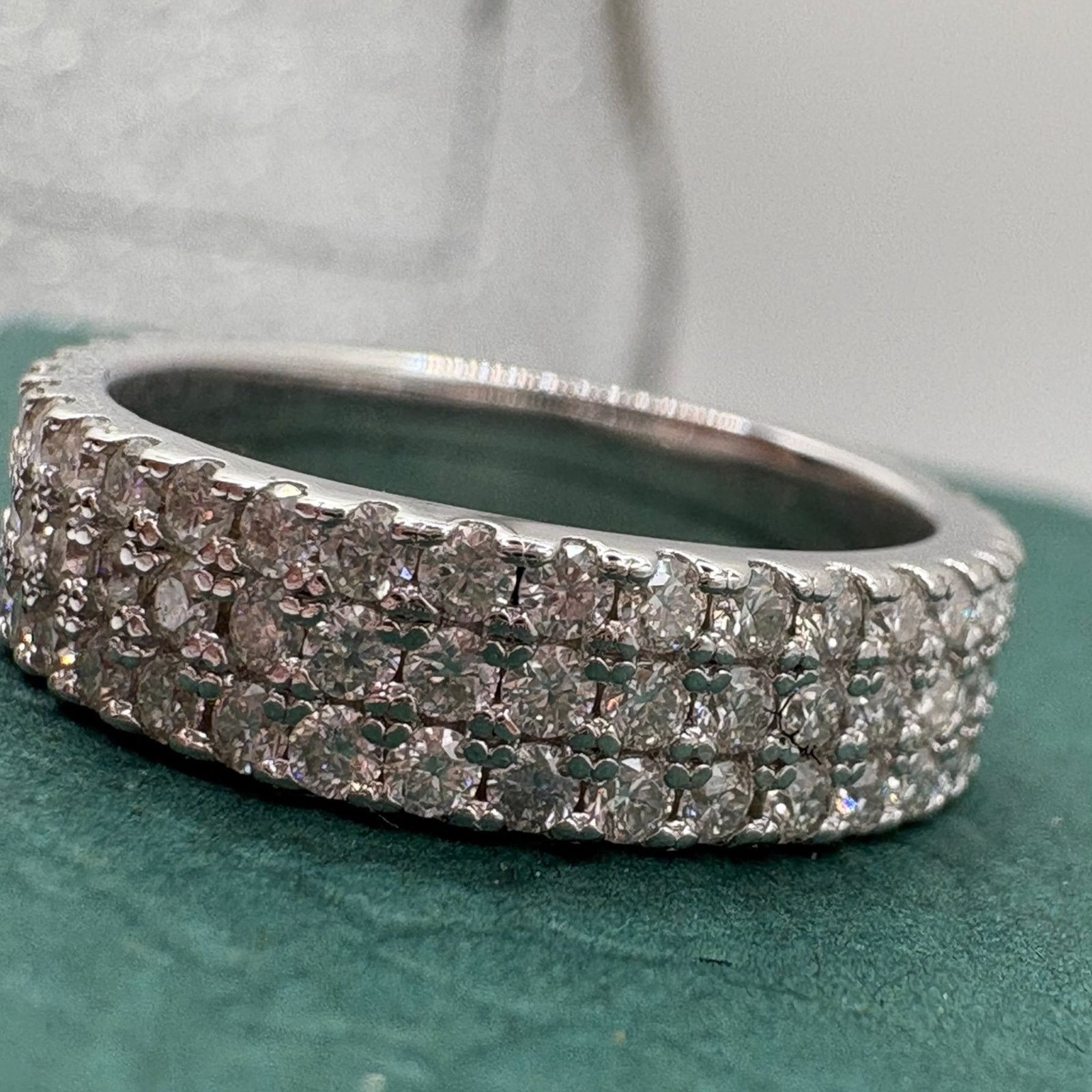 Other Moissanite 3-Row Band 1.725ct, S925 Silver, Size 6.5 Size ONE SIZE - 3 Thumbnail