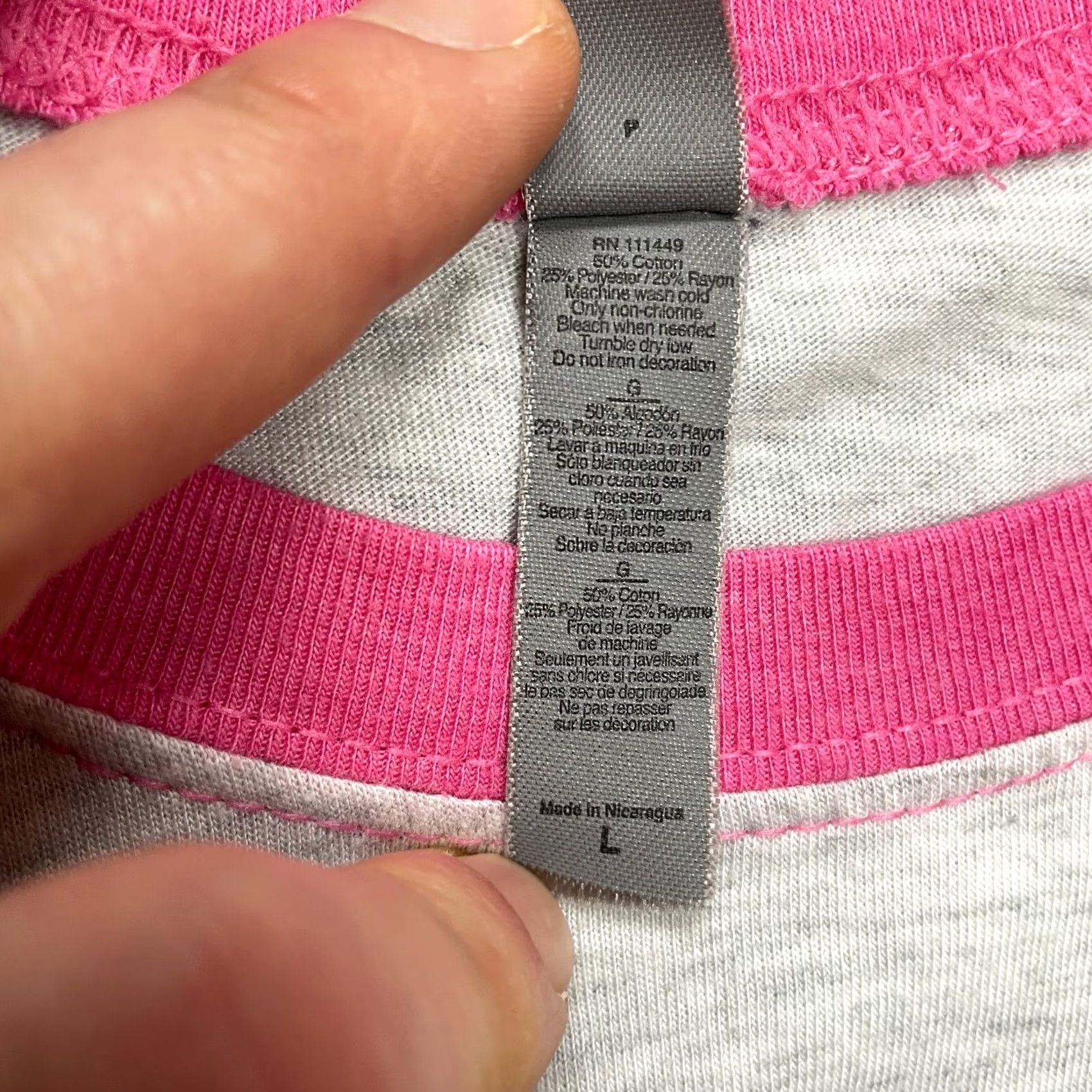 Next Level Next Level Shirt Adult Large Gray Pink Colorblock 3/4 Sleeve NT Volleyball Top Mens Womens Size US L / EU 52-54 / 3 - 4 Thumbnail