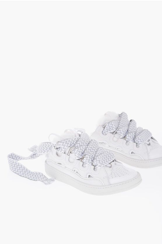 image of Lanvin Padded Curb Leather Mule Shoess Sneakers in White, Men's (Size 9)