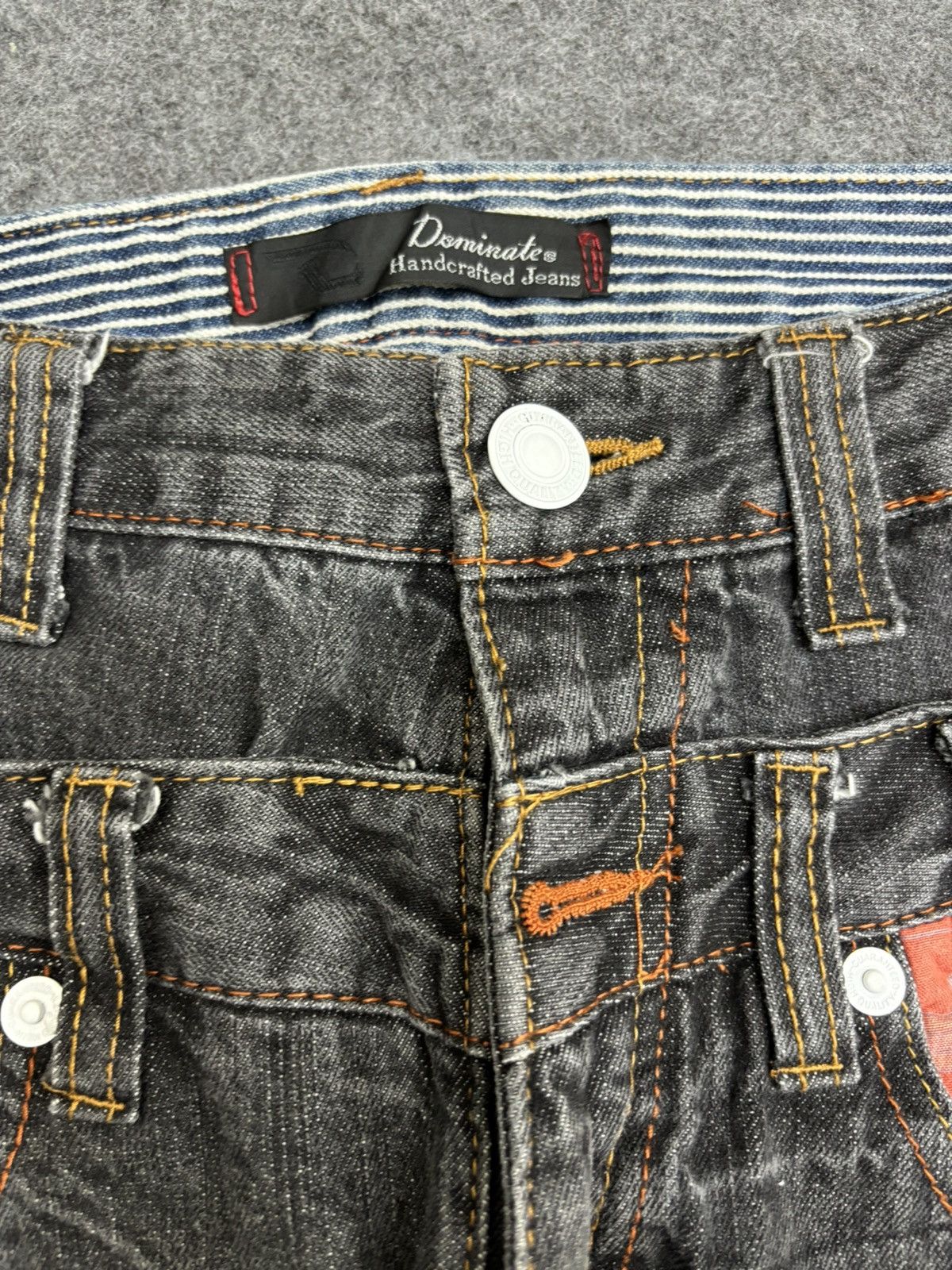 Japanese Brand 💥Insane Double Waist💥Rare Dominate Black Wash Denim F526 Size US 30 / EU 46 - 3 Thumbnail