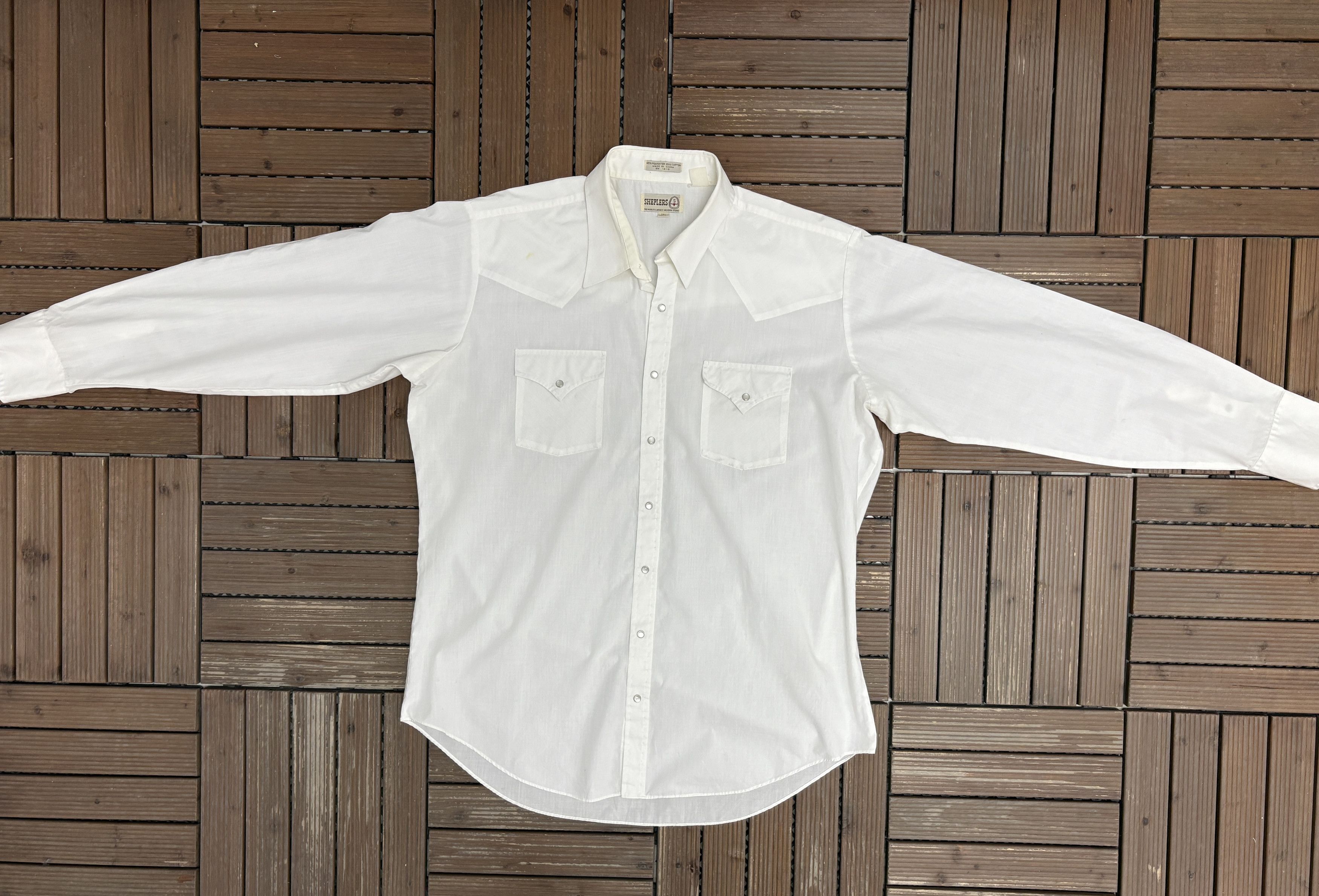 Vintage Sheplers White Western Button Down Vintage Shirt Size US XL / EU 56 / 4 - 4 Thumbnail