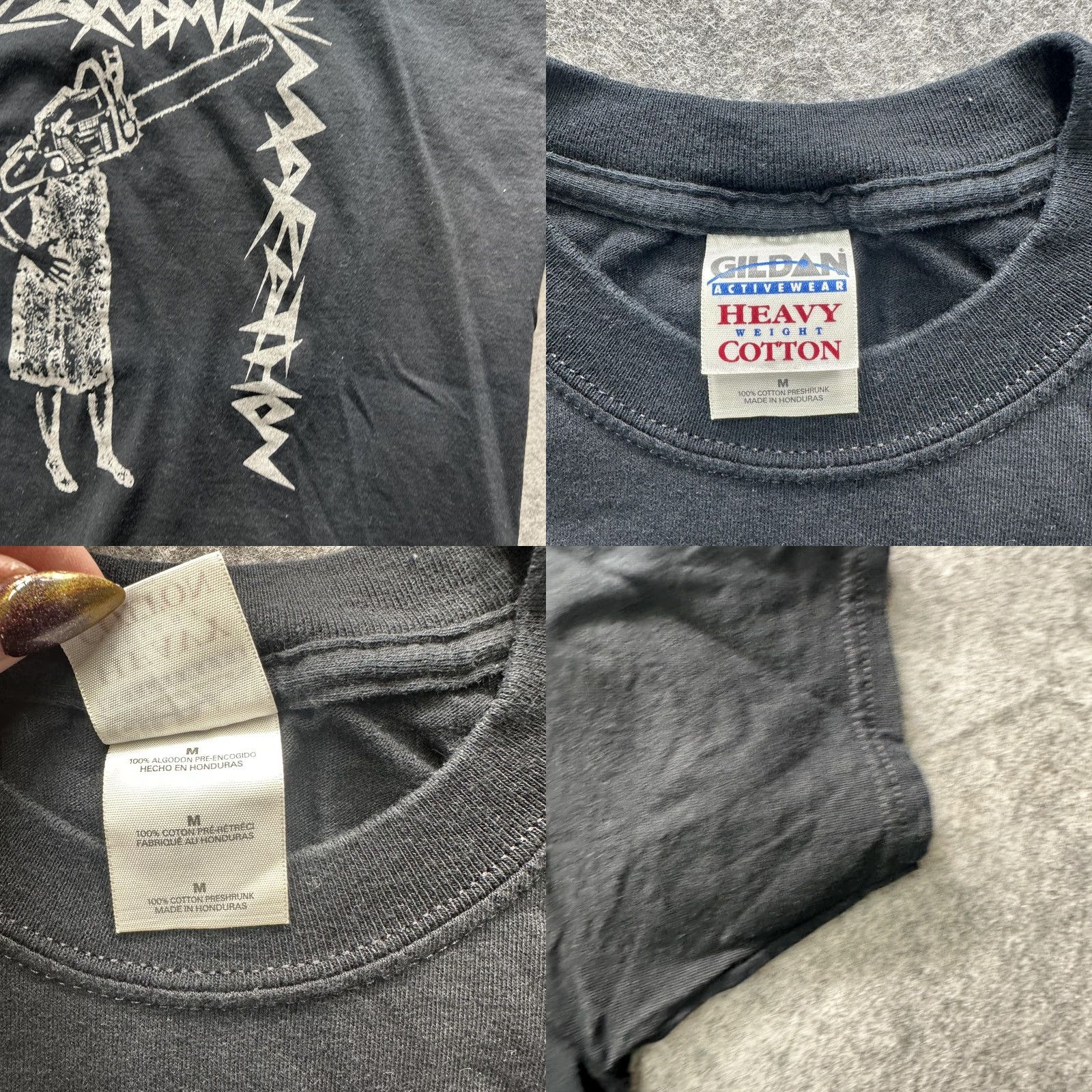Gildan Chainsaw Marathon Shirt Mens Medium Black Gildan Horror Graphic Tee Size US M / EU 48-50 / 2 - 8 Thumbnail