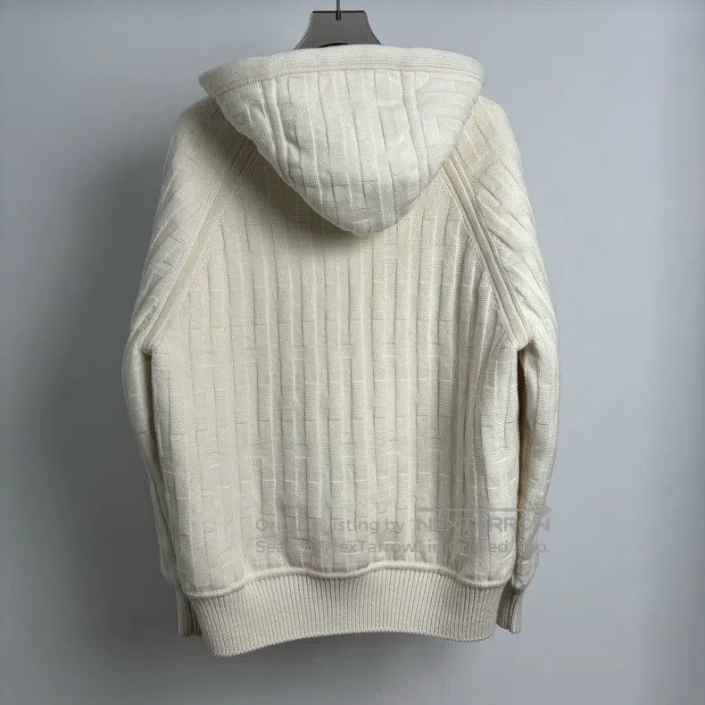 Hermes Hermes White Hooded Raw Wool Jacket Size XXS / US 00 / IT 34 - 2 Thumbnail