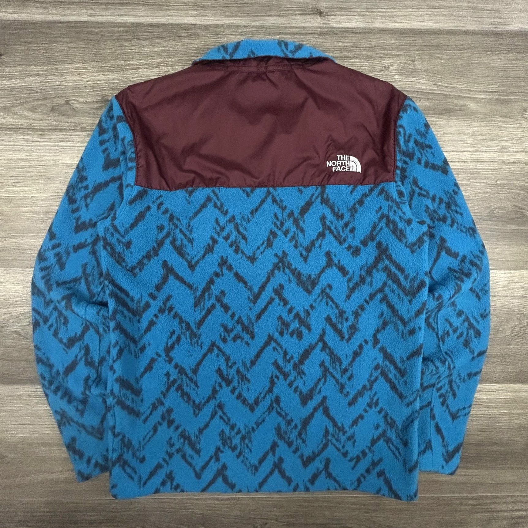 The North Face The North Face Jacket Mens Small Blue Burgundy 1/4 Zip Fleece Aztec Geometric Size US S / EU 44-46 / 1 - 2 Thumbnail