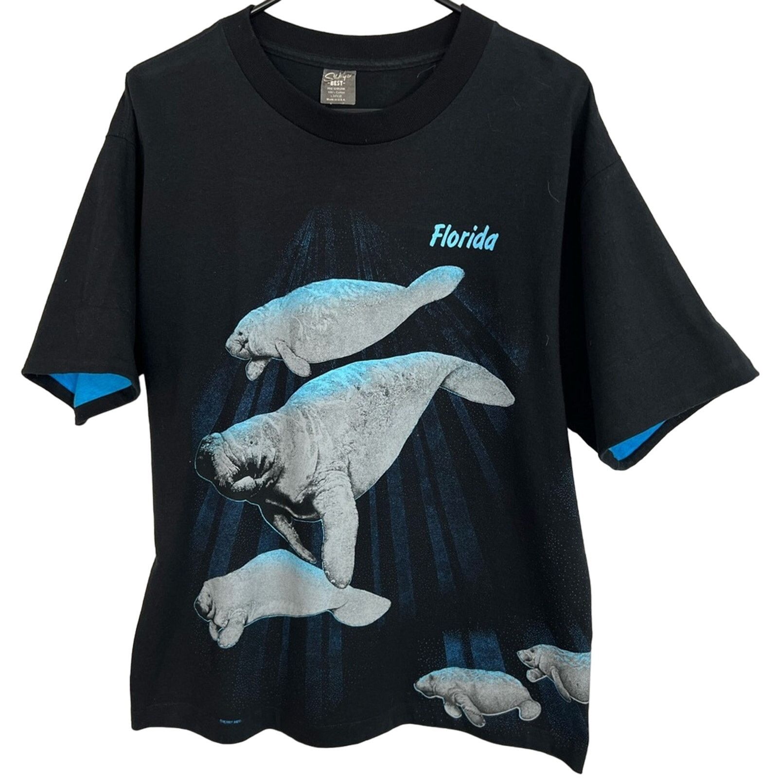Vintage Vintage Manatees AOP All Over Print Nature 90s Single Stitch Size US L / EU 52-54 / 3 - 1 Thumbnail
