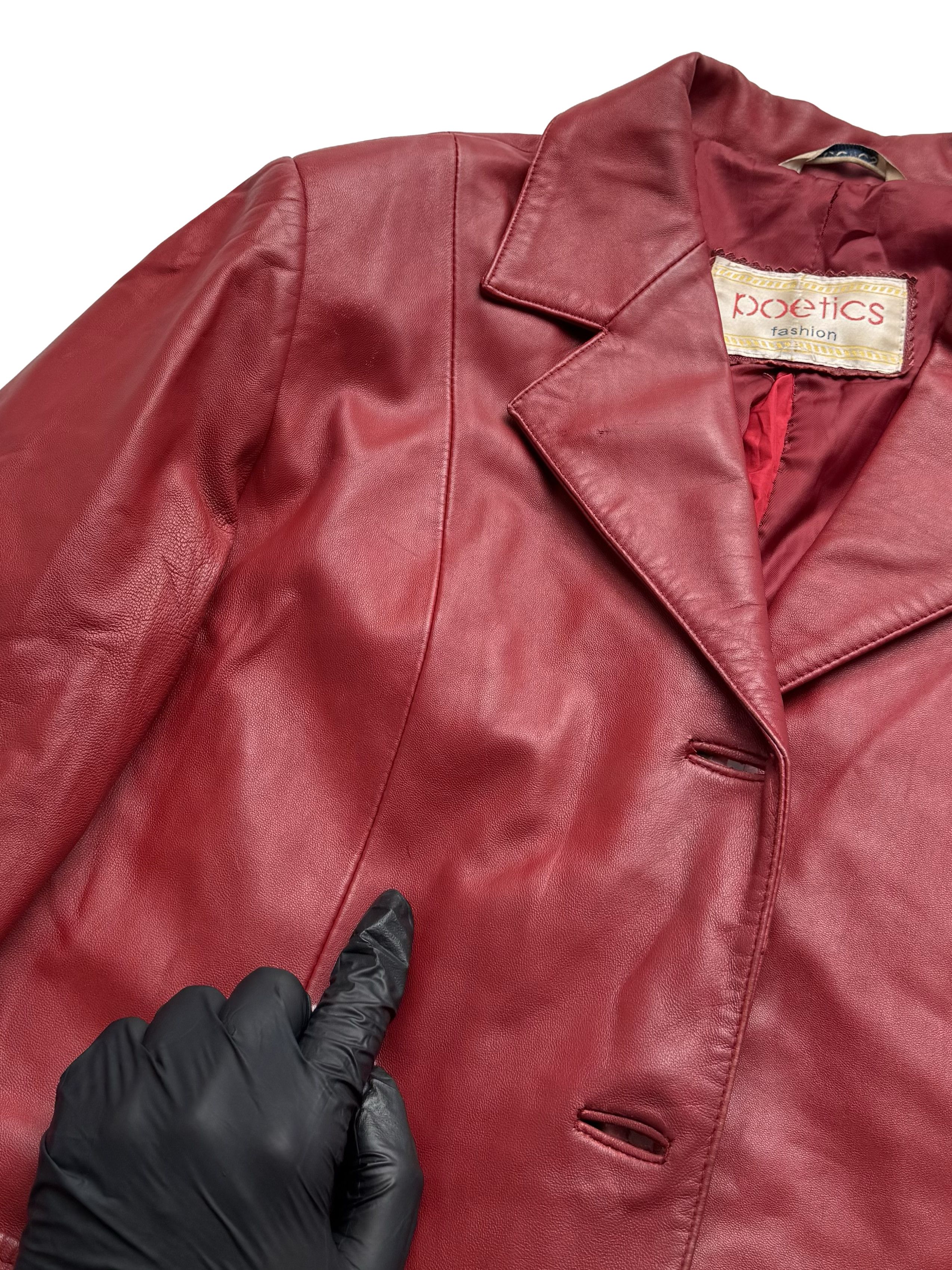 Vintage Vintage Y2K Leather Jacket Tailored Button Front Pocket Size L / US 10 / IT 46 - 7 Thumbnail