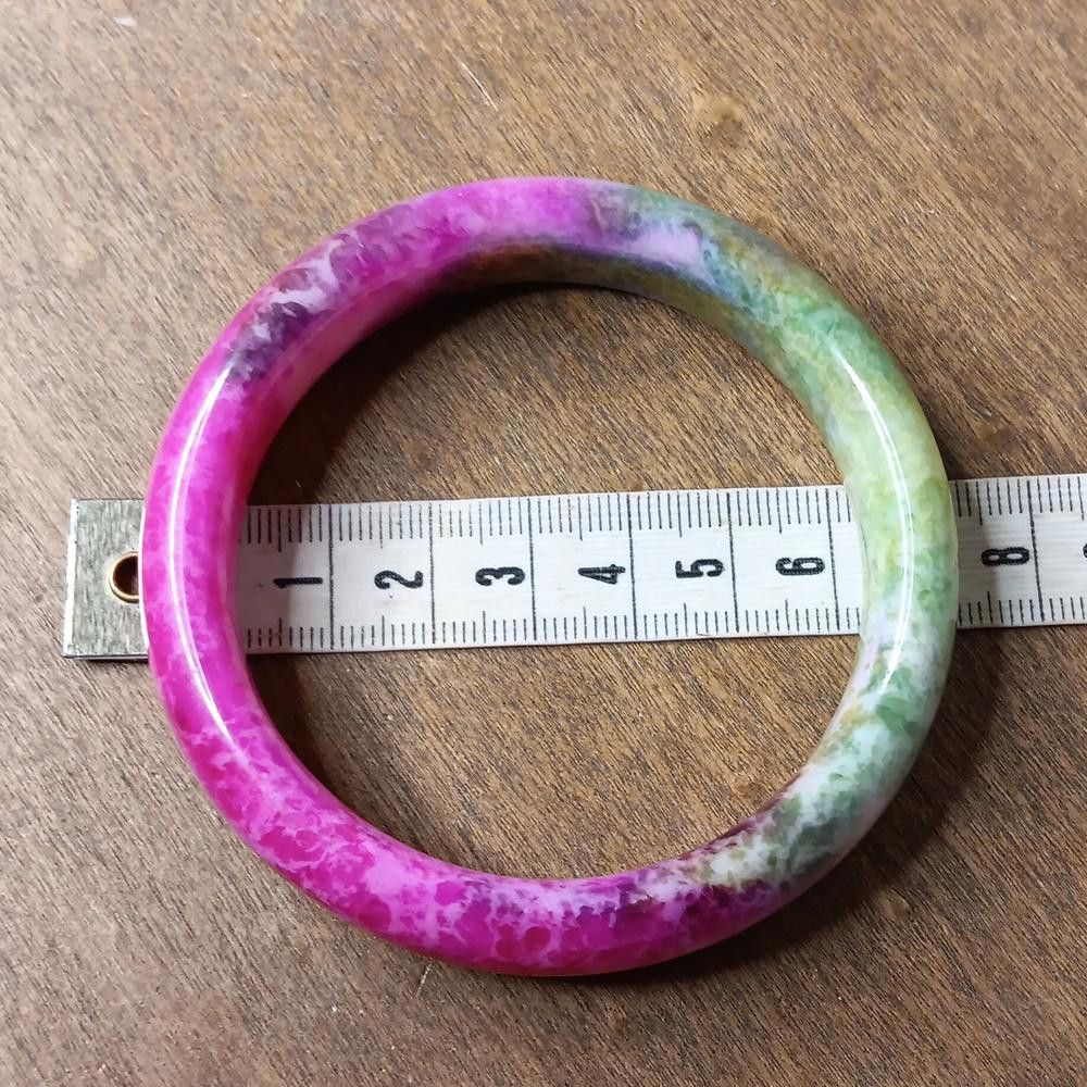 Designer Genuine Peacock Jade Bangle Bracelet Size ONE SIZE - 4 Thumbnail