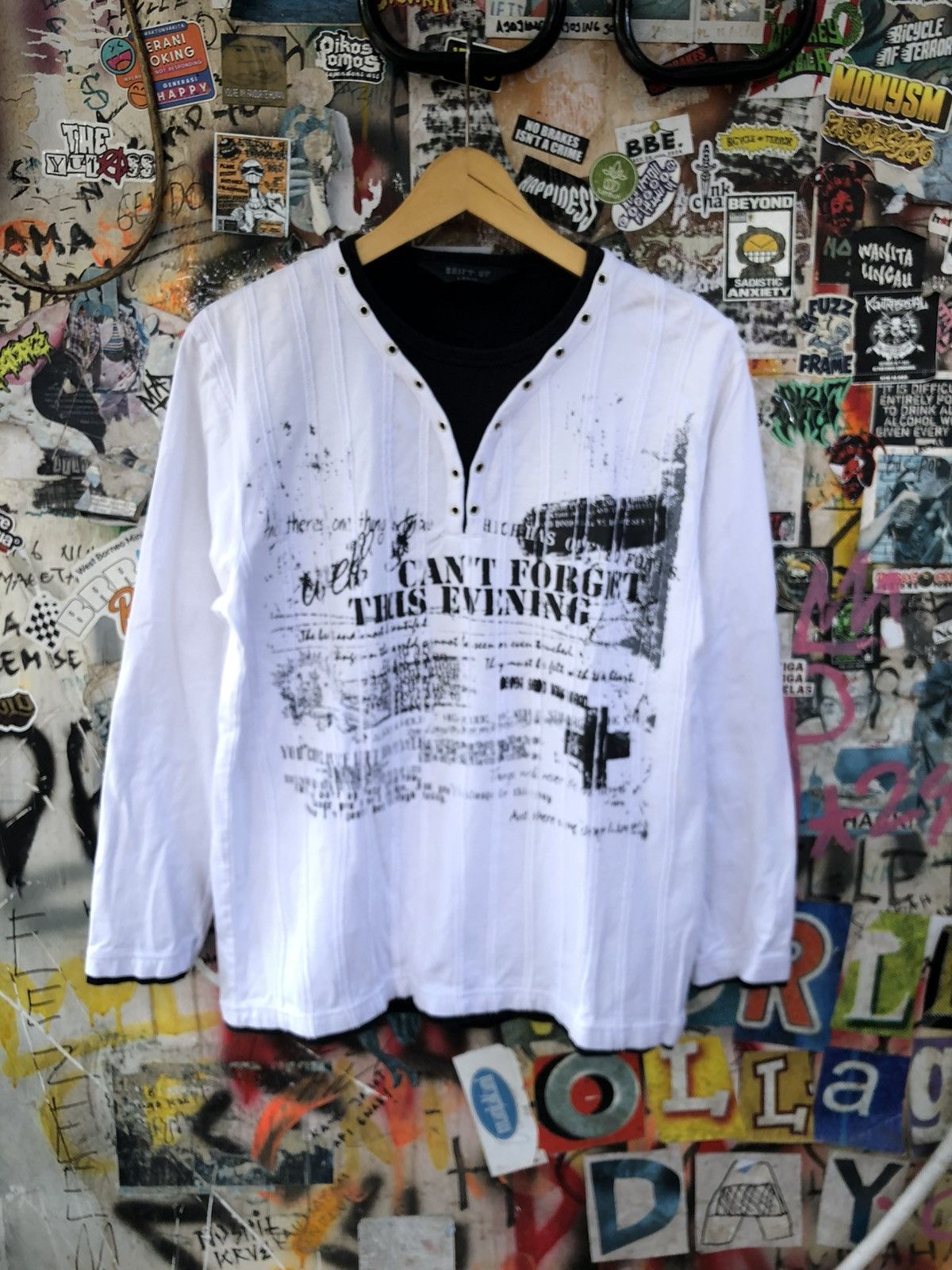 Japanese Brand JAPANESE SHIFT UP POEM DOUBLE LAYER LONGSLEEVE Size US L / EU 52-54 / 3 - 1 Thumbnail