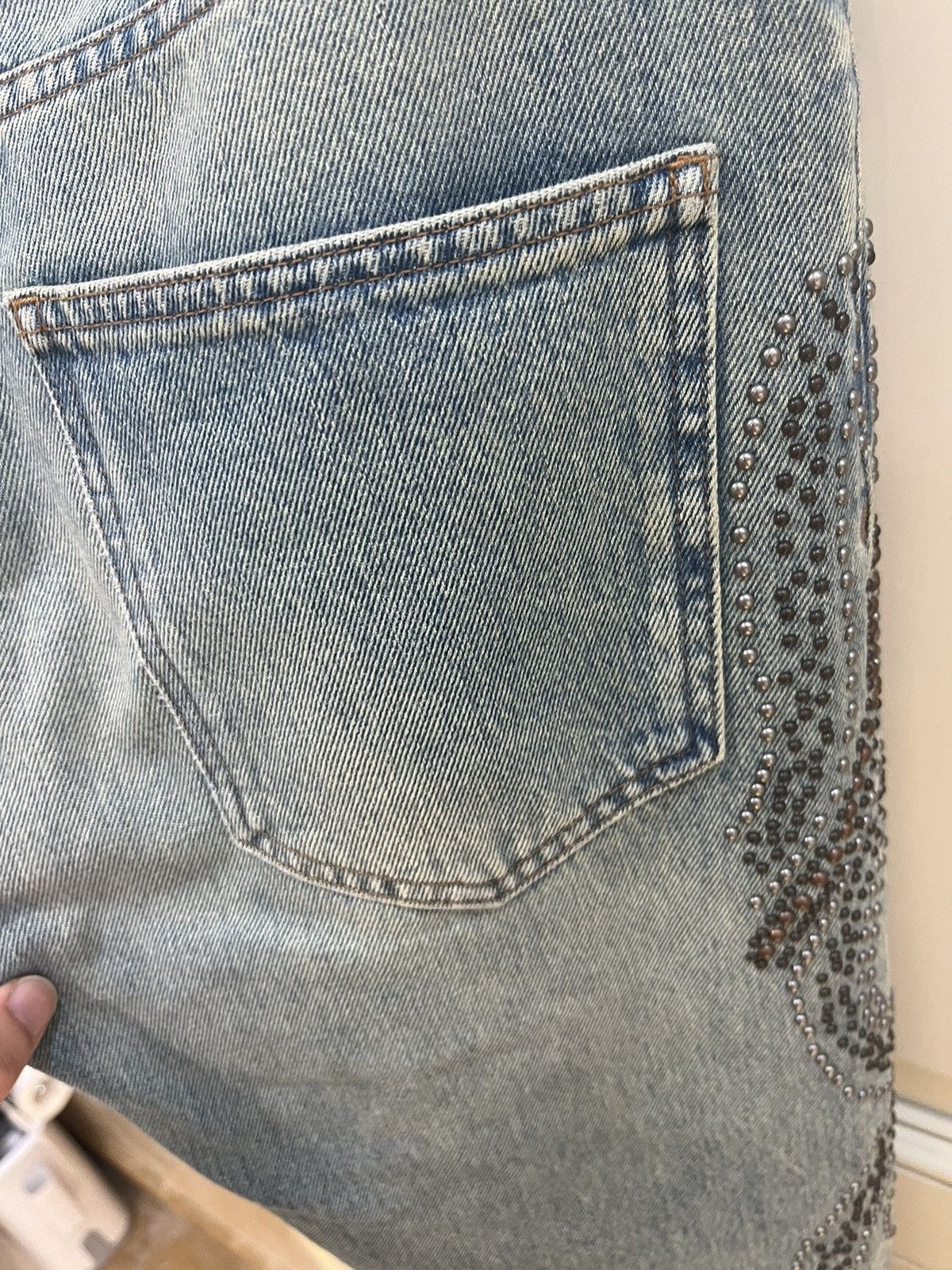 Valentino Valentino Slim-fit studded faded denim jeans size29 Size US 29 - 18 Thumbnail