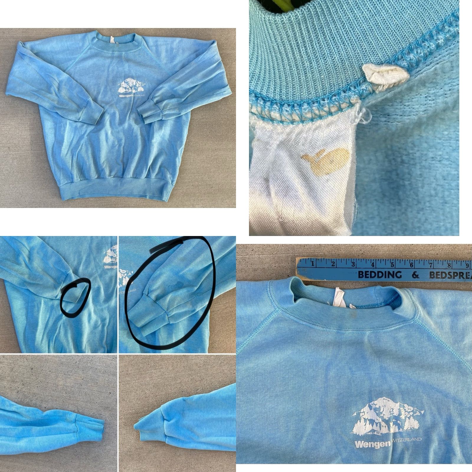 Vintage VINTAGE Wengen Switzerland Raglan Sweatshirt Sweater Jumper Size L Blue Graphic Print Men Pullover Sweatshirt 80s 70s Vintage Size US L / EU 52-54 / 3 - 10 Thumbnail