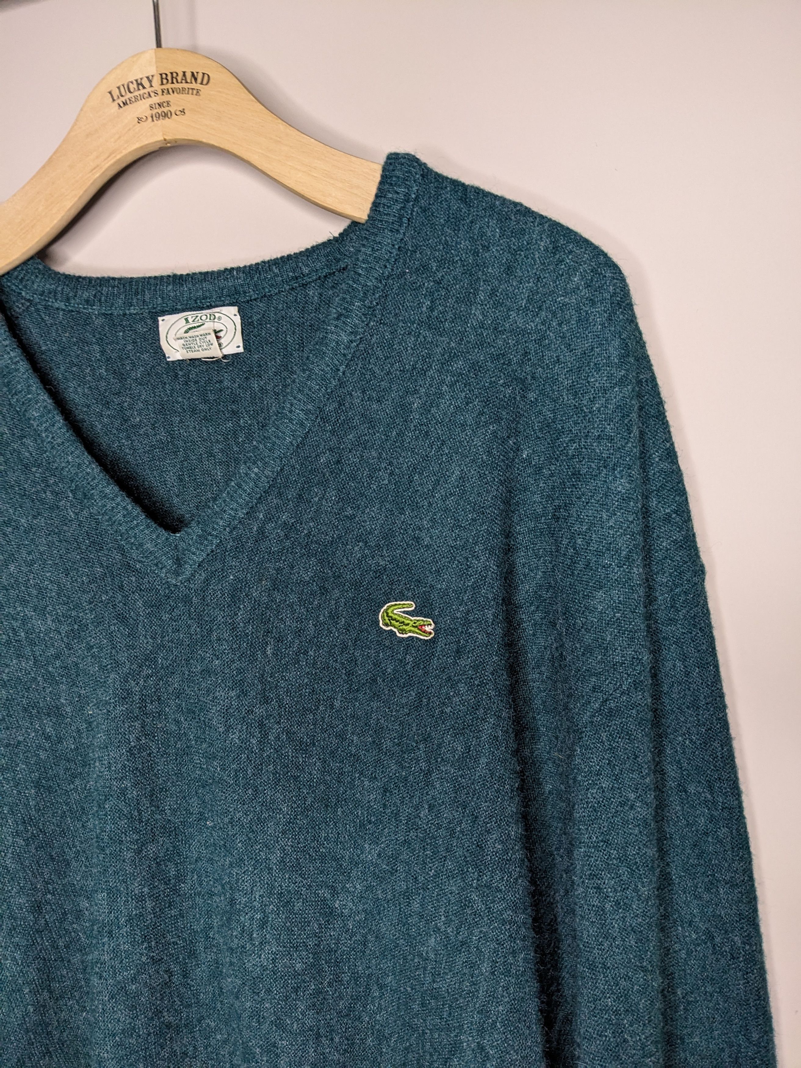 Lacoste VTG Izod Lacoste V Neck Orlon Sweater XL Made USA 1970-80s Size US XL / EU 56 / 4 - 2 Thumbnail
