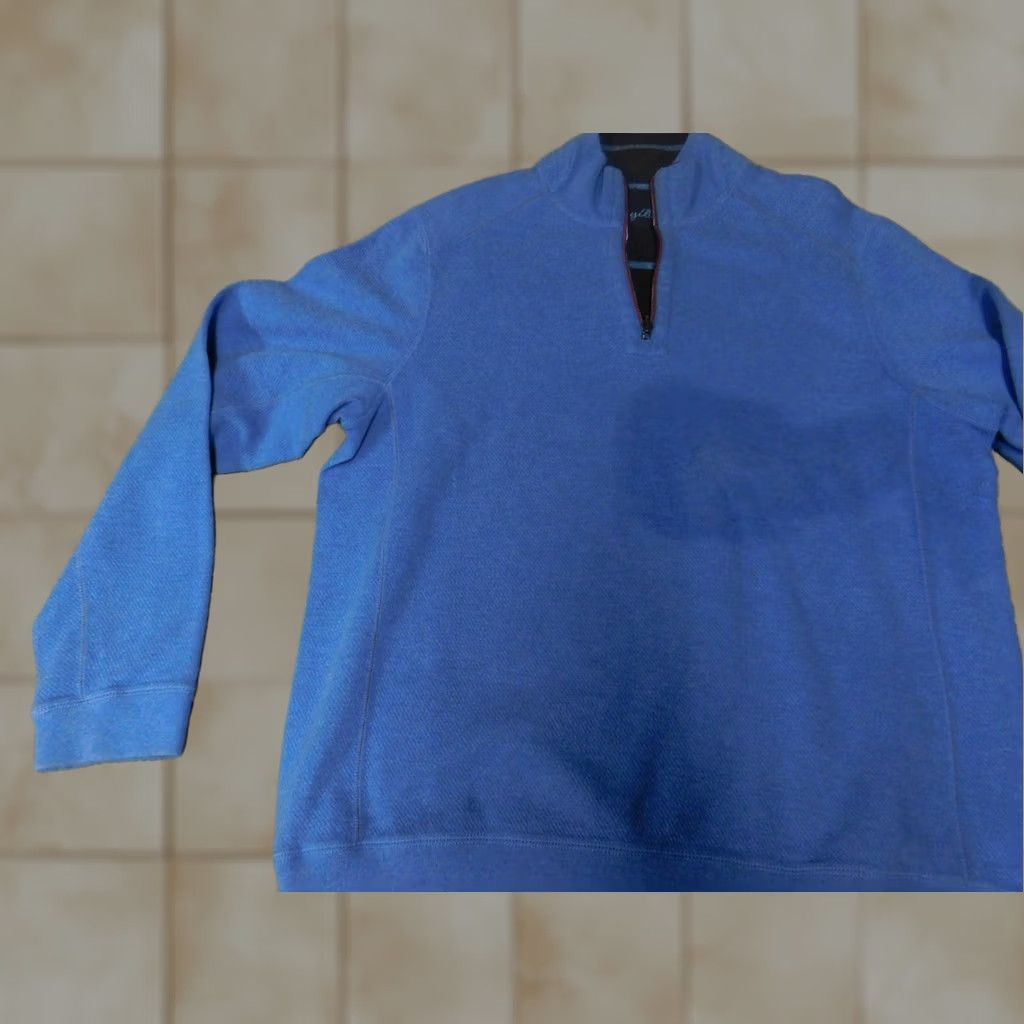 Tommy Bahama Tommy Bahama Mens Sweater XL Blue Pullover Knit Crew Neck Stretch Regular, Classic, Cotton Wool, Long Sleeve, Solid, Pullover, Vintage No, Men Size US XL / EU 56 / 4 - 1 Thumbnail
