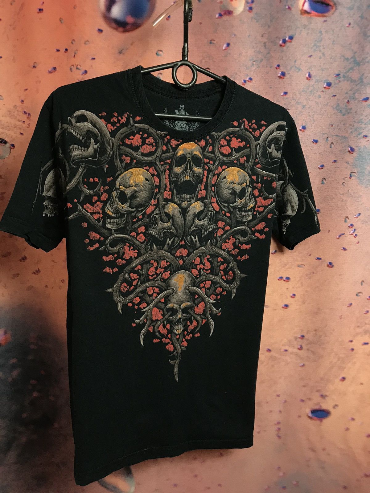 Affliction × Vintage Vintage Skull logo Artful Custom streetwear tee Size US M / EU 48-50 / 2 - 2 Thumbnail