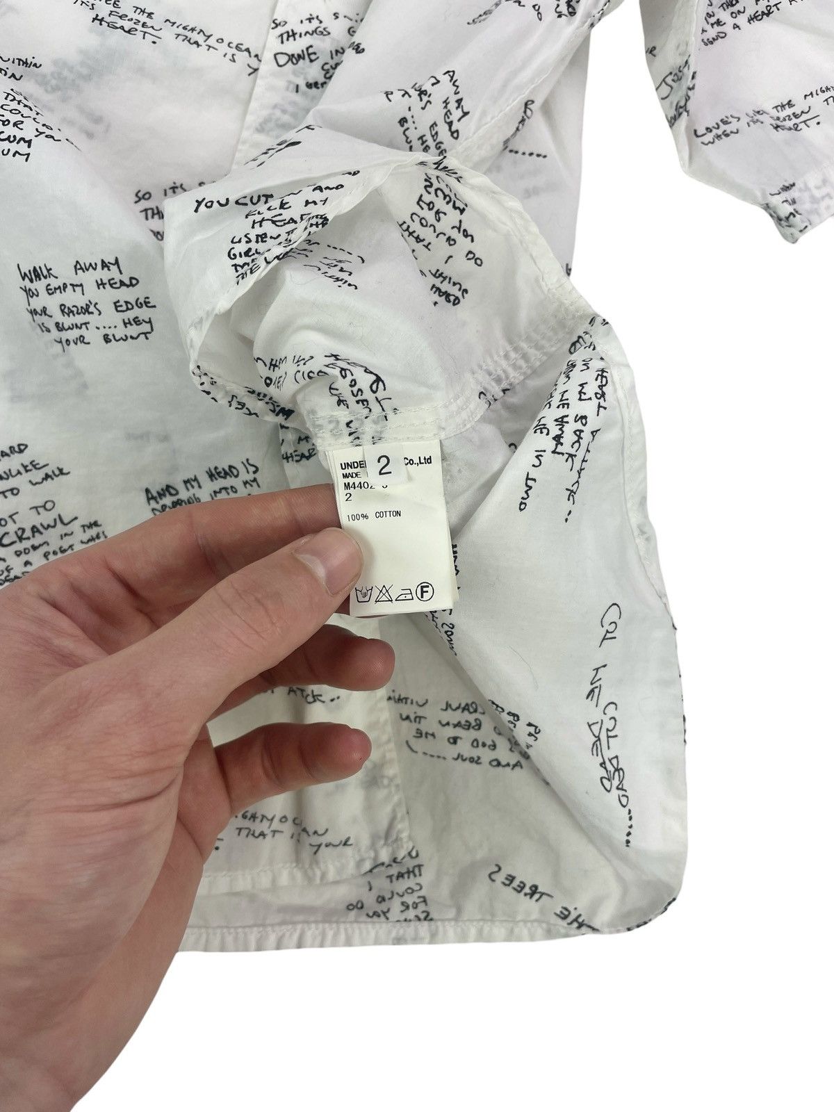 Undercover SS14 "GODOG" - Scribbled Lyrics Button Up T-shirt Size US M / EU 48-50 / 2 - 14 Thumbnail