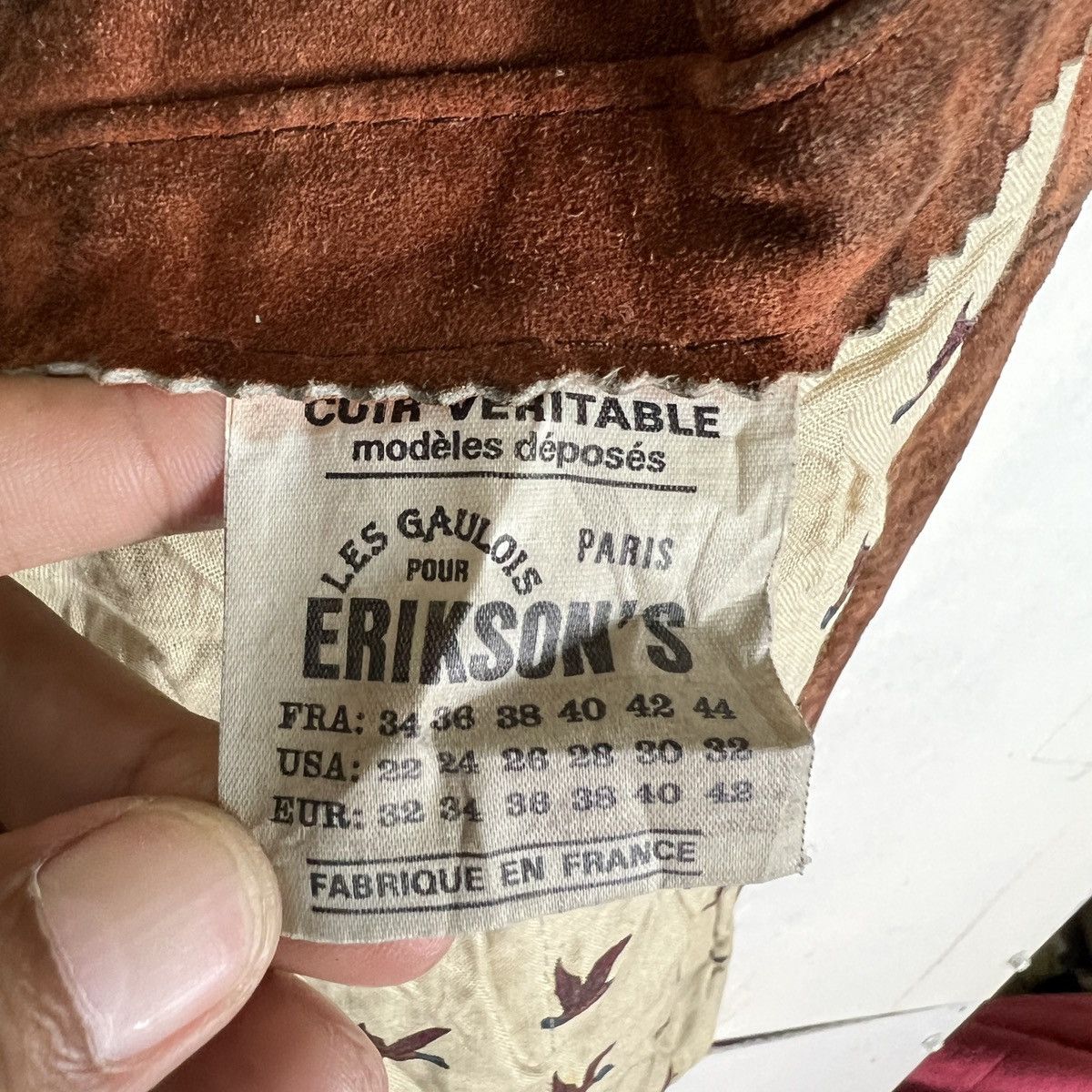 Vintage Vintage Eriksons Paris Motorcycle Suede Leather Jacket Size US L / EU 52-54 / 3 - 15 Thumbnail