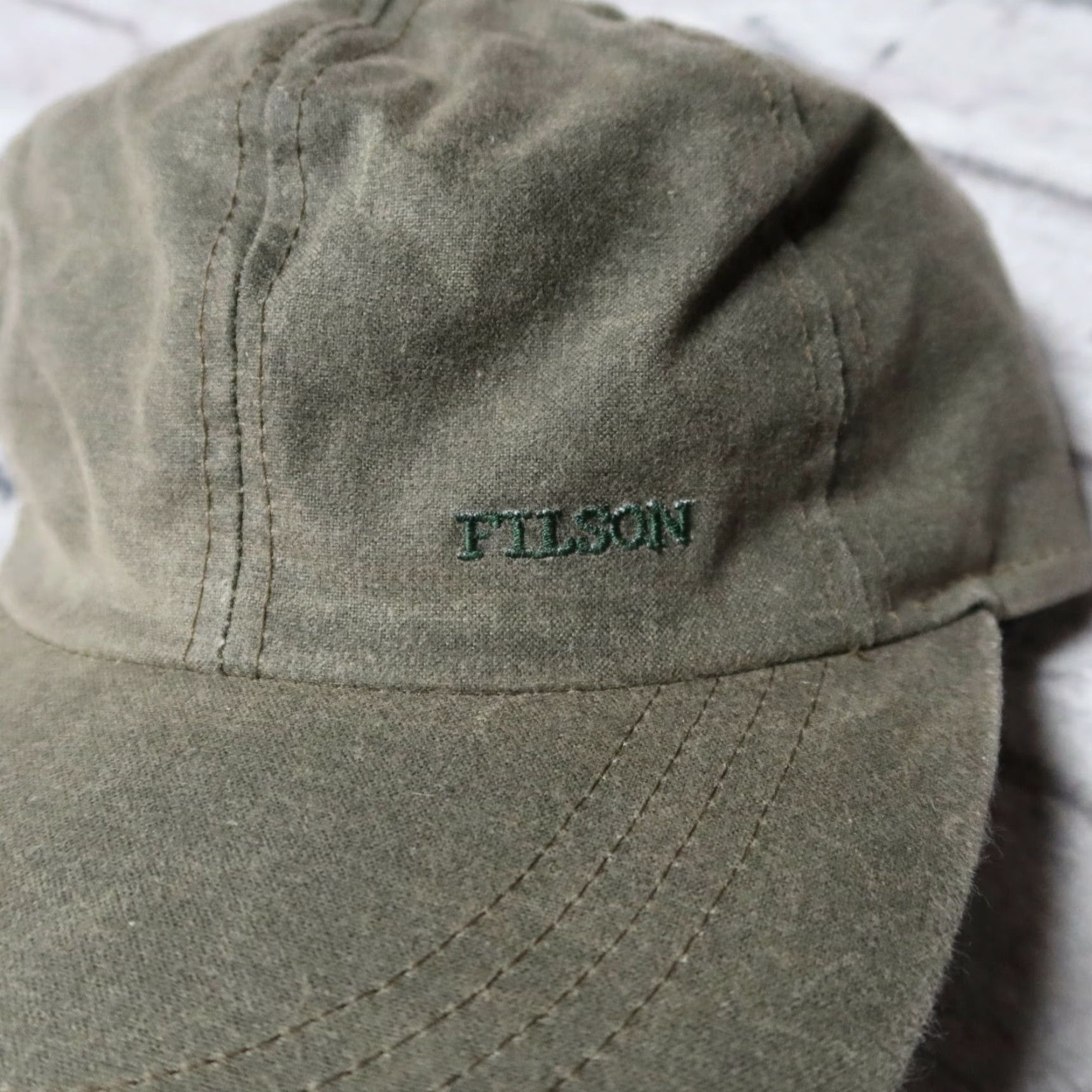 Filson VINTAGE Filson Tin Cloth Long Bill Hat Mens Cap Green M Hat 90s Size ONE SIZE - 2 Thumbnail