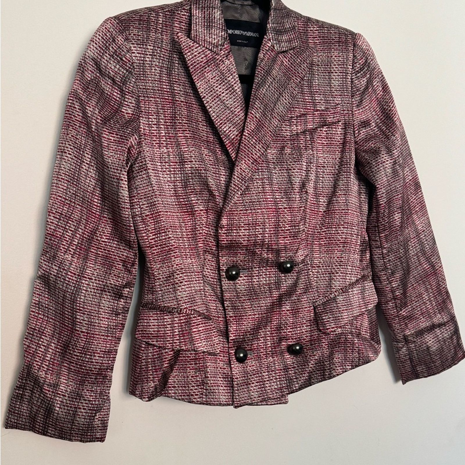 Emporio Armani Emporio Armani Fuschia Silk Set Blazer and Blouse Size S / US 4 / IT 40 - 2 Thumbnail