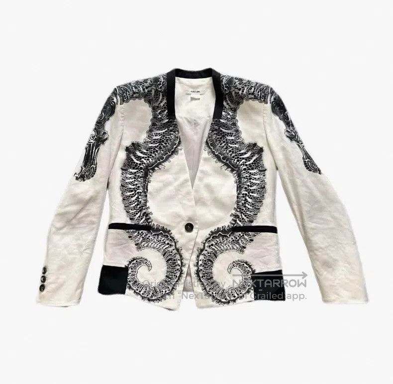 Helmut Lang Helmut Lang 2000s seahorse print tweed blazer Size XS / US 0-2 / IT 36-38 - 1 Thumbnail