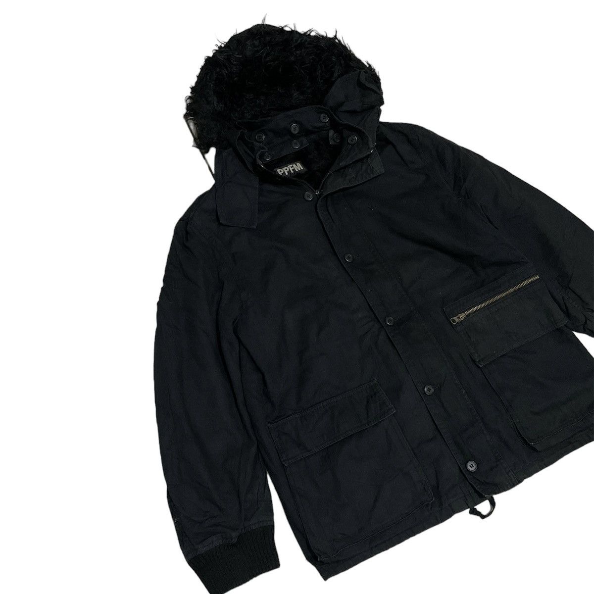 If Six Was Nine × Japanese Brand × PPFM PPFM Fur Hooded Parka Jacket Size US M / EU 48-50 / 2 - 2 Thumbnail