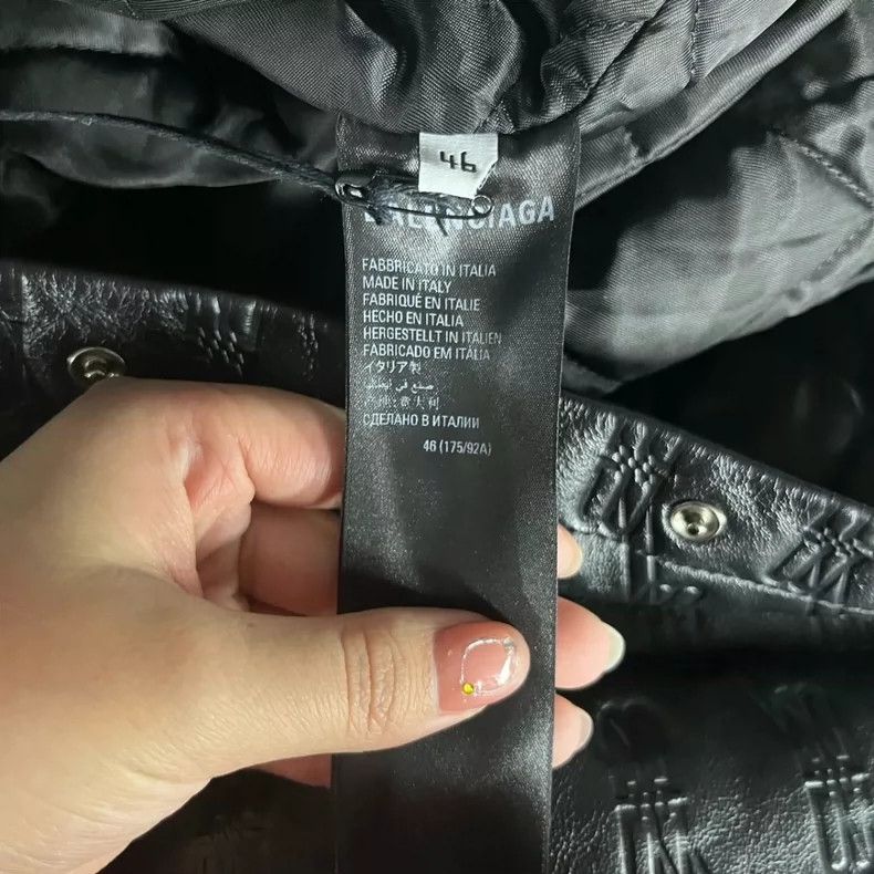 Balenciaga Balenciaga size 44 Black leather jacket with full logo Size US M / EU 48-50 / 2 - 5 Thumbnail