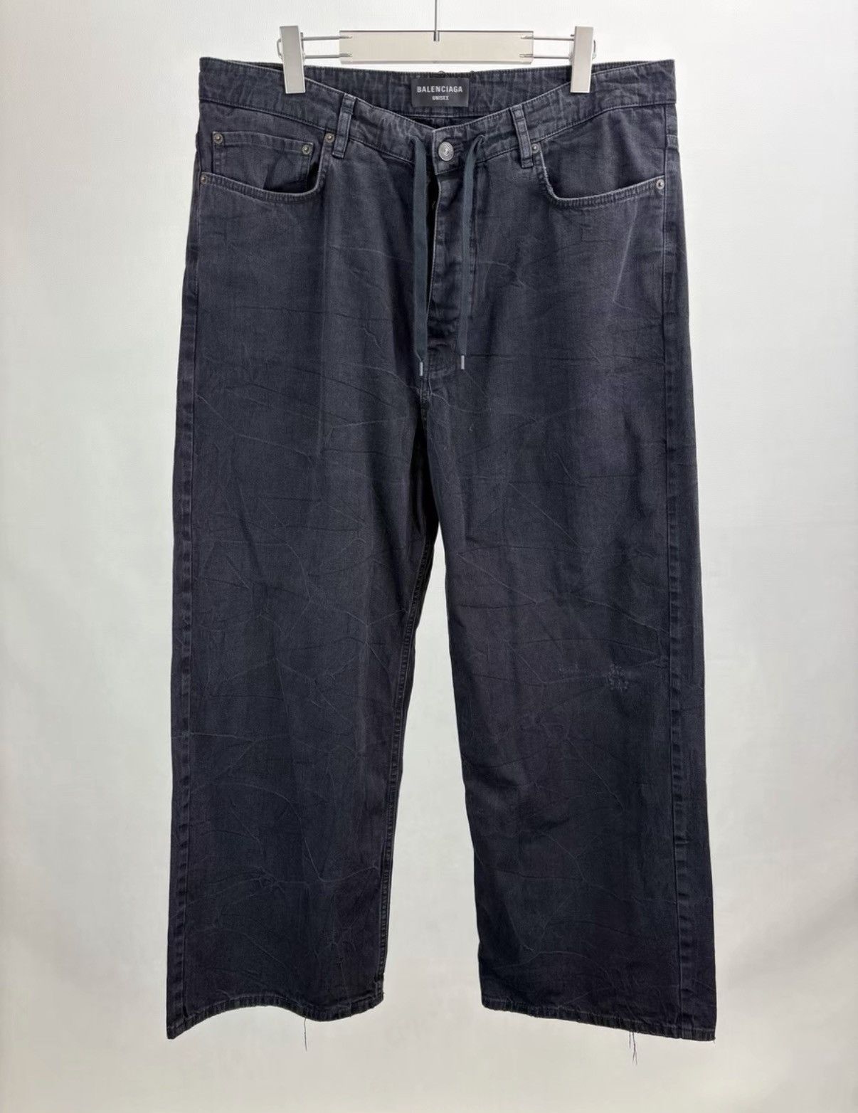 Balenciaga Brand New BALENCIAGA Drawstring Distressed Jeans K1 Size US 32 / EU 48 - 1 Thumbnail