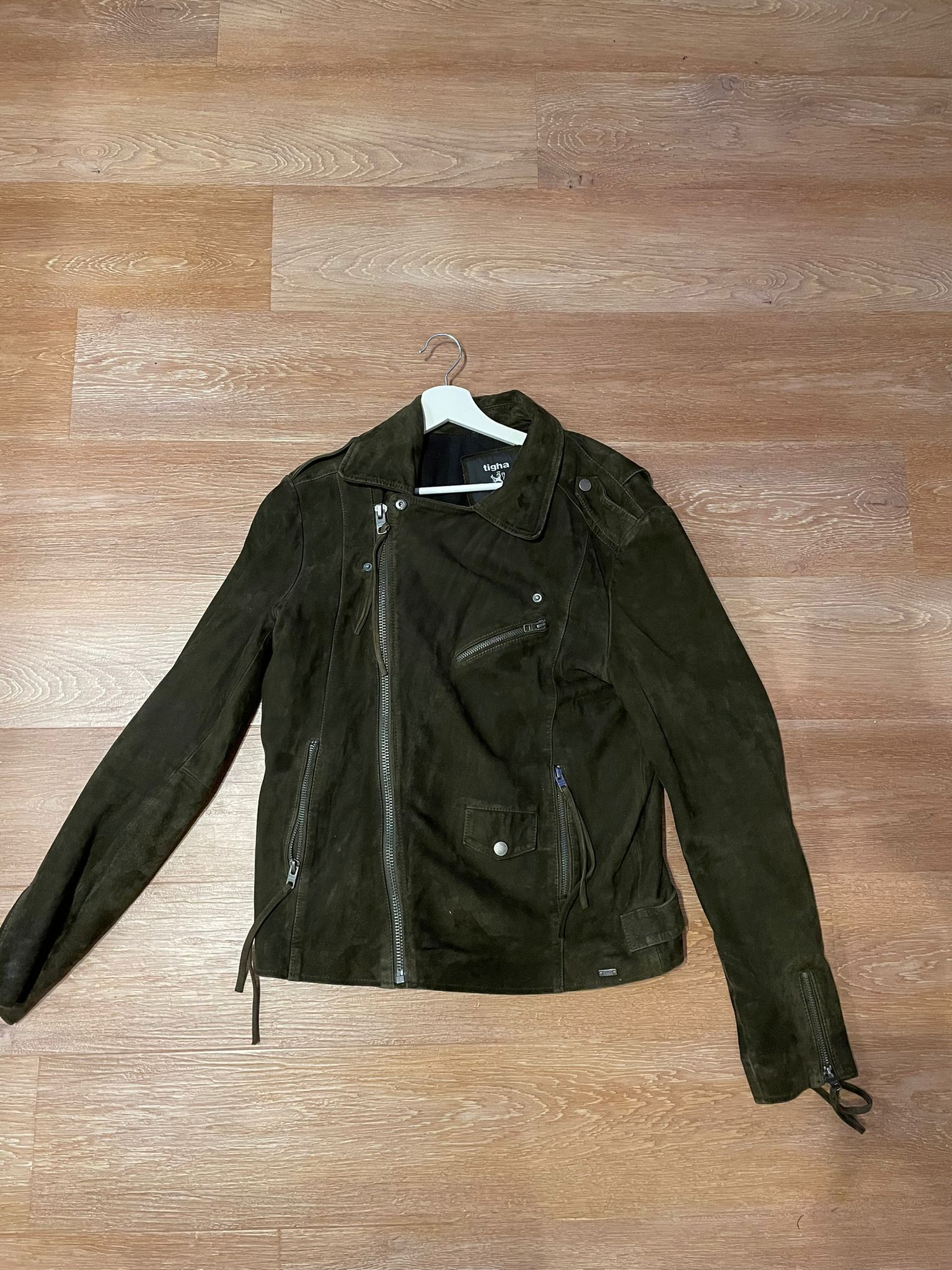 tigha Vintage suede Tigha biker jacket in brown / green Size US L / EU 52-54 / 3 - 5 Thumbnail