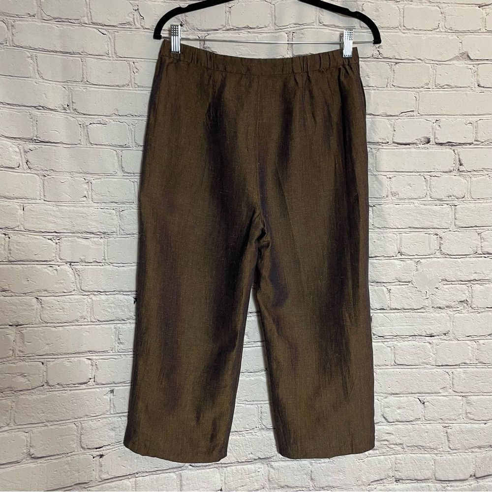 Chicos Chico's Design Linen Blend Brown Capri Pants Size 0 US S Size 28" / US 6 / IT 42 - 2 Thumbnail