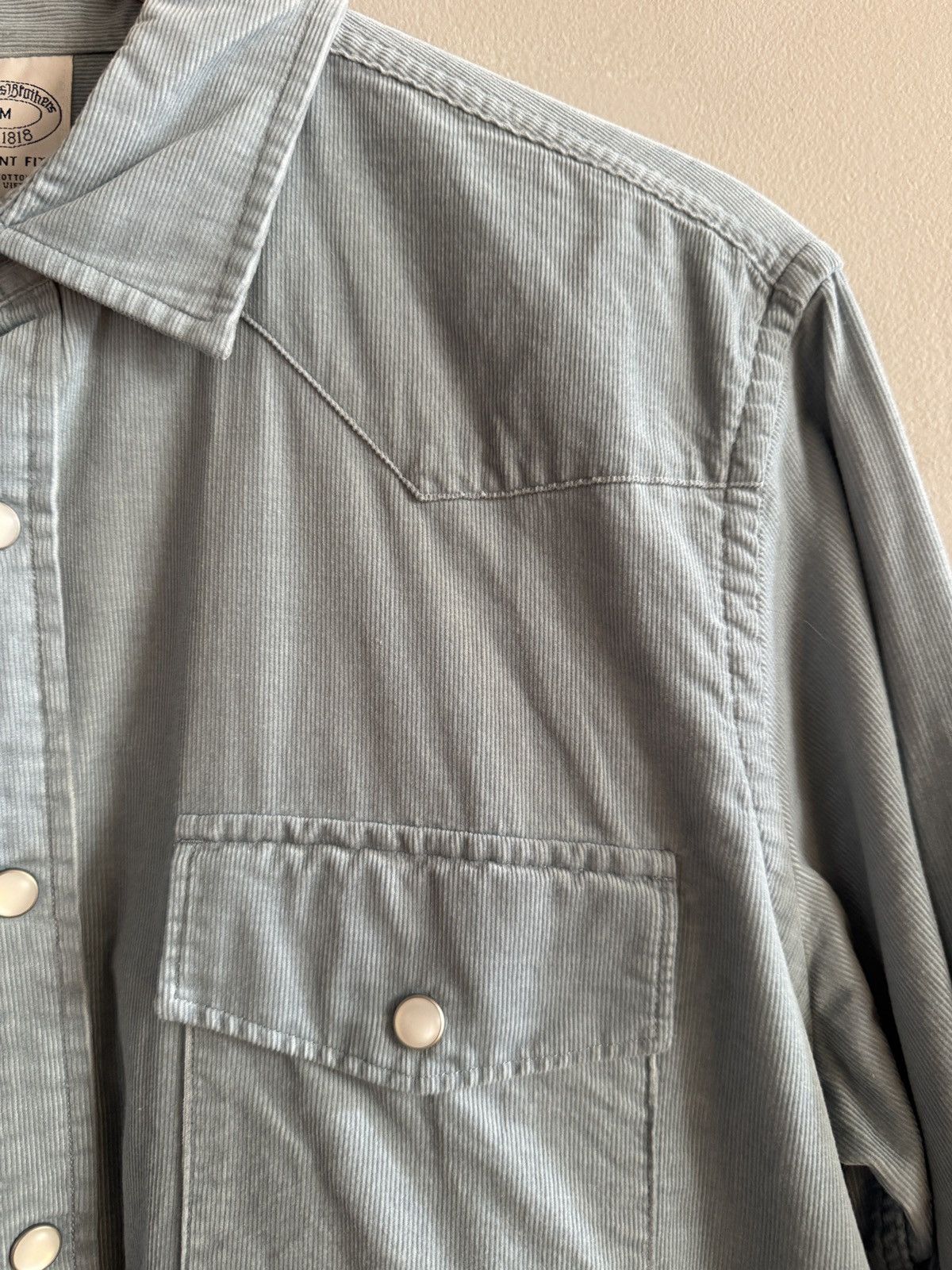 Brooks Brothers Fine Whale Corduroy Pearl Snap Western Shirt Size US M / EU 48-50 / 2 - 3 Thumbnail