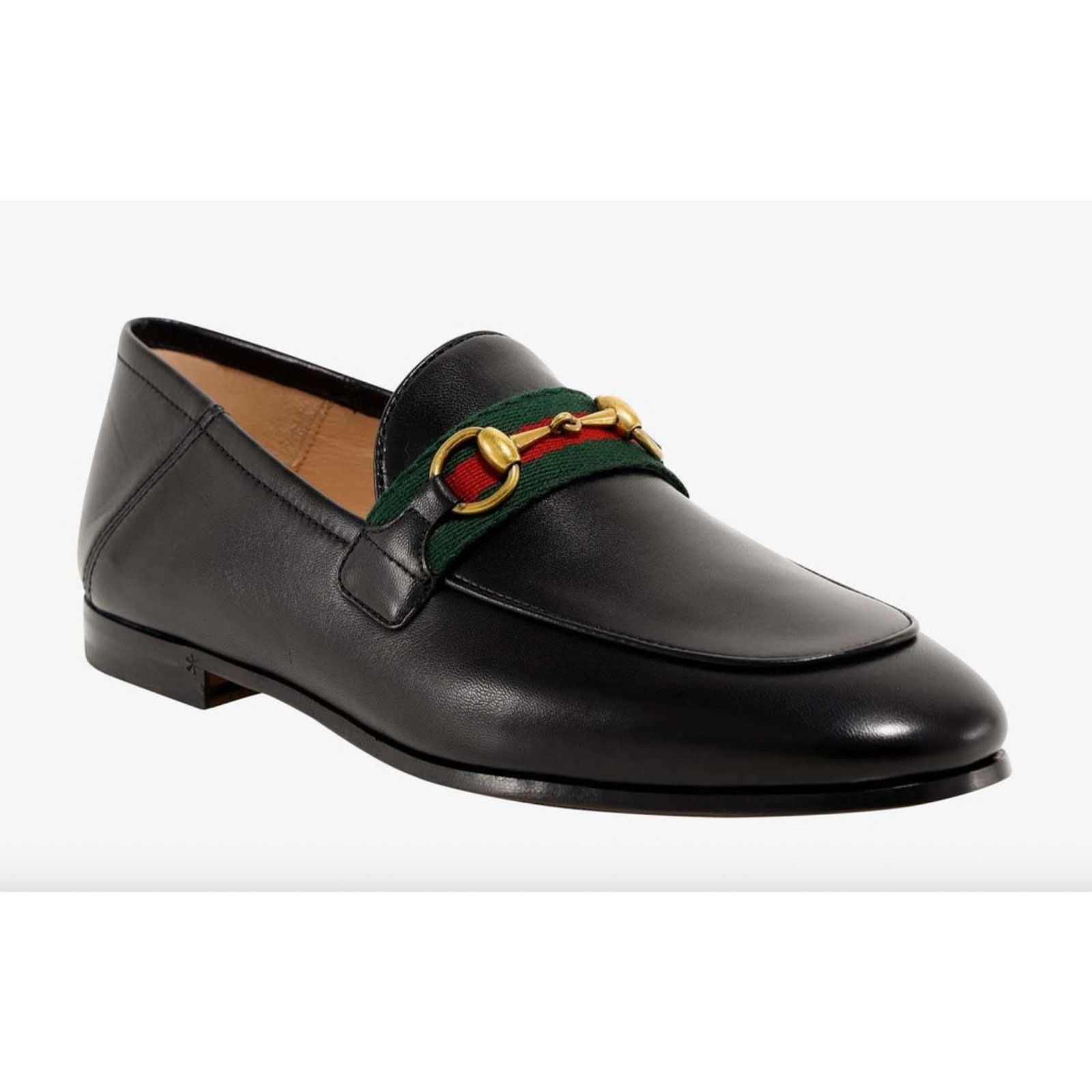 Gucci Black Leather Web Horsebit Slipper Flat Loafer 36.5 Size US 6.5 / IT 36.5 - 3 Thumbnail