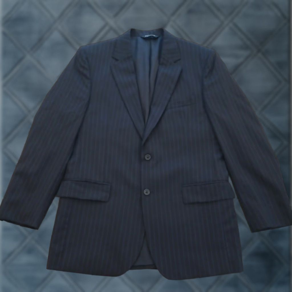 Jos. A. Bank Jos. A. Bank Blazer Mens 42 Blue Striped Wool Two Button Single Vent Notch Lapel 2 Piece Regular Mens Size 42R - 1 Thumbnail
