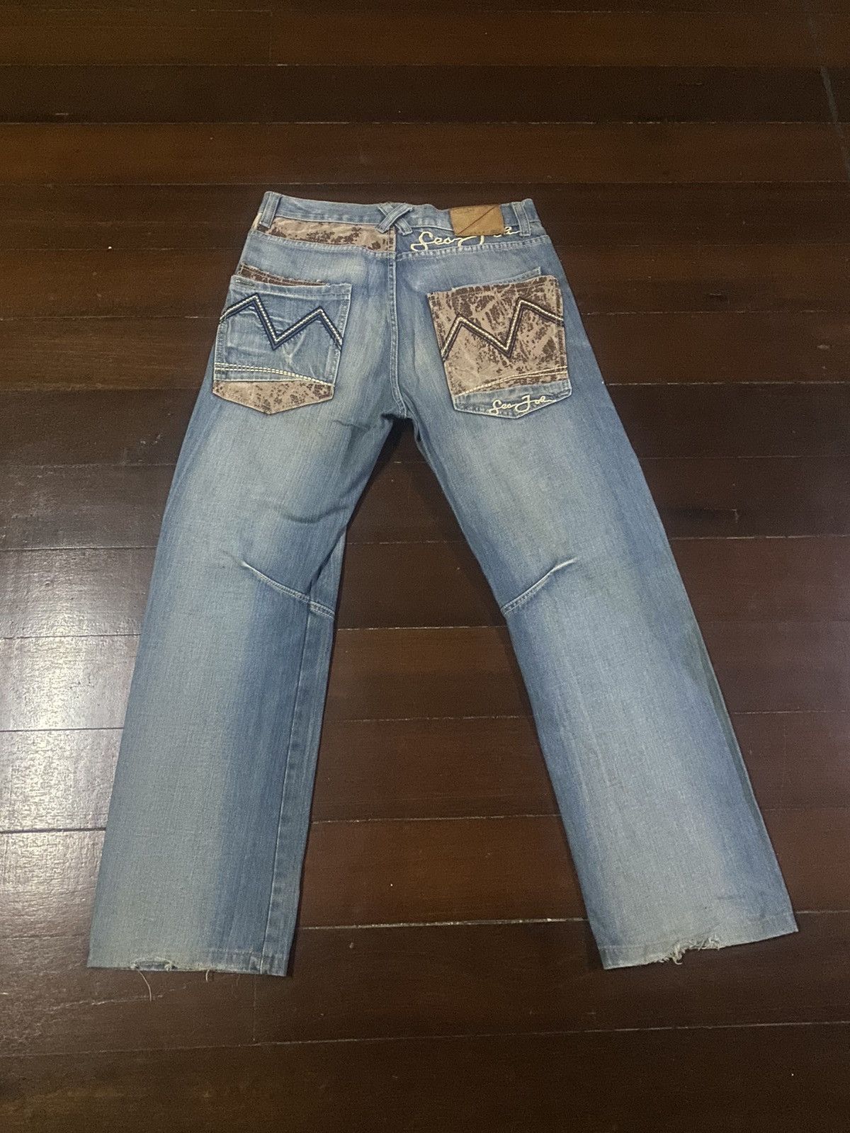 Anchor Blue × JNCO × Sean John Fire vintage SEAN JOHN WIDE LEG dirty mud wash Size US 34 / EU 50 - 1 Thumbnail